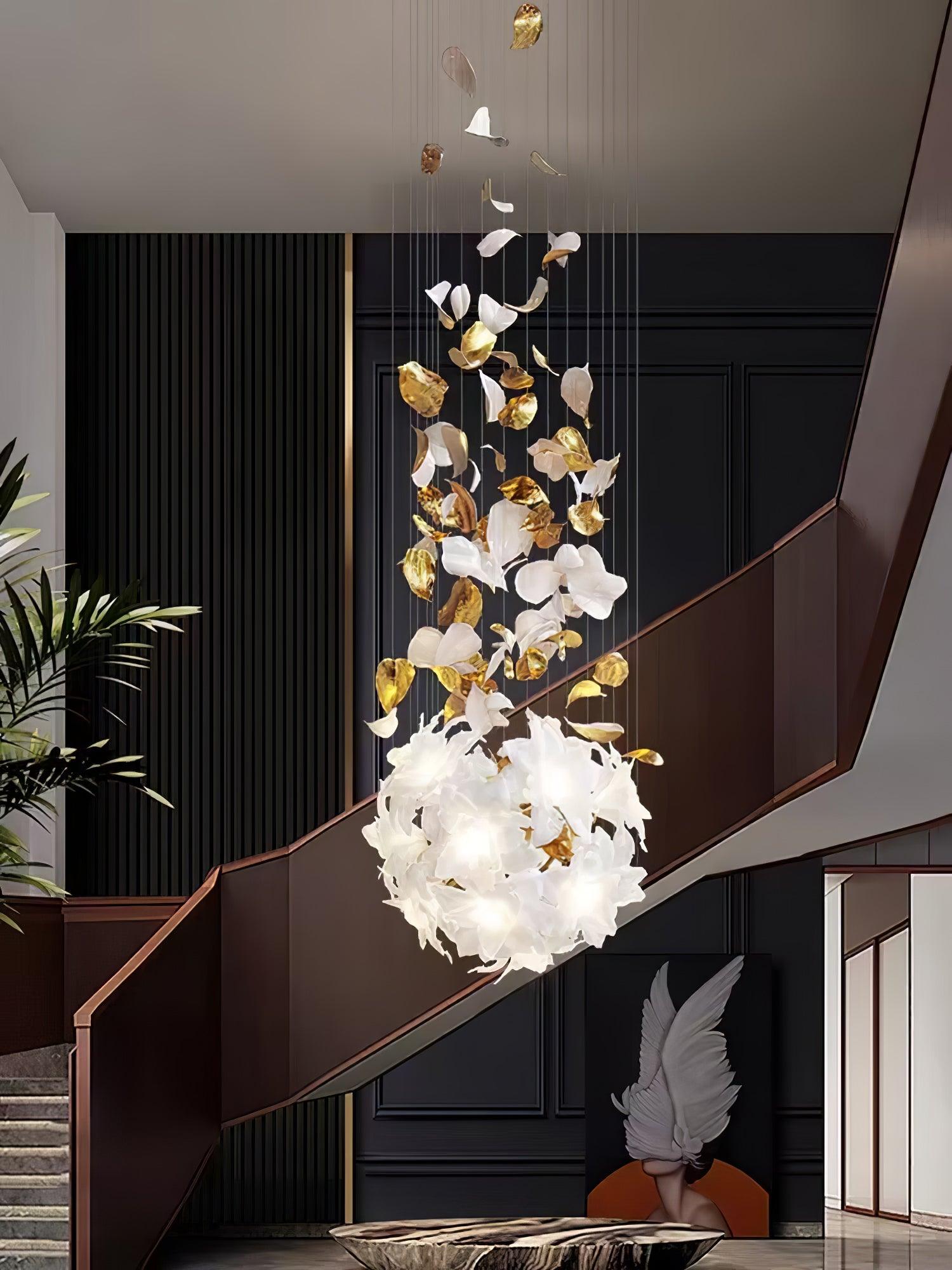 Flying Flowers Fluttering Chandelier - Elegant Butterfly Ceiling Light for Bedroom, Living Room & Nursery Decor | Boho Home Lighting Fixture
