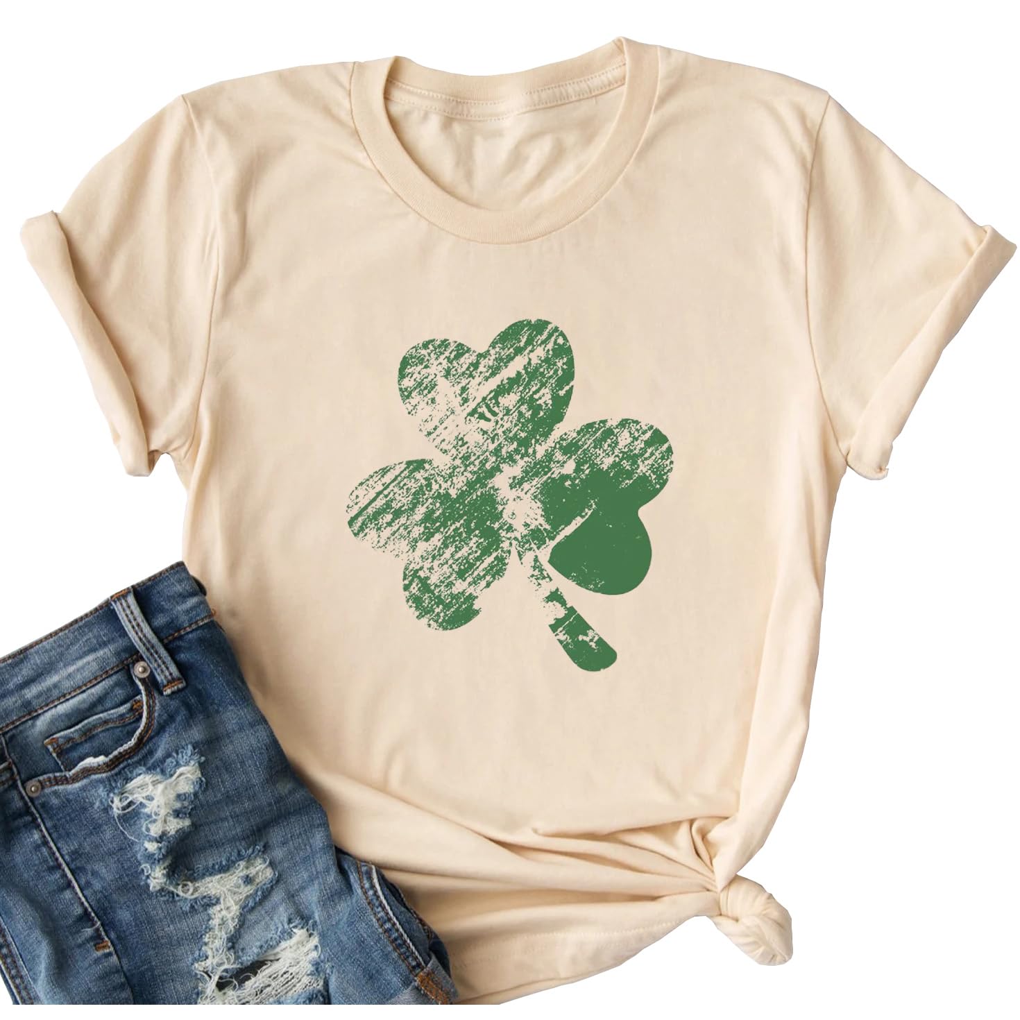 Ykomow St. Patrick's Day Shirts for Women - Short Sleeve Leopard Clover Graphic Tee | Fun Irish-Themed Casual Top for Parties & Festivities