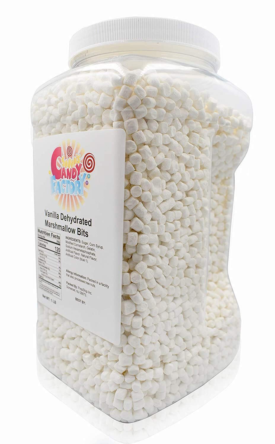 Sarah's Candy Factory Vanilla Mini Dehydrated Marshmallows in Jar - 1 Pound (16oz) | Perfect for Hot Chocolate, Baking & Camping Snacks