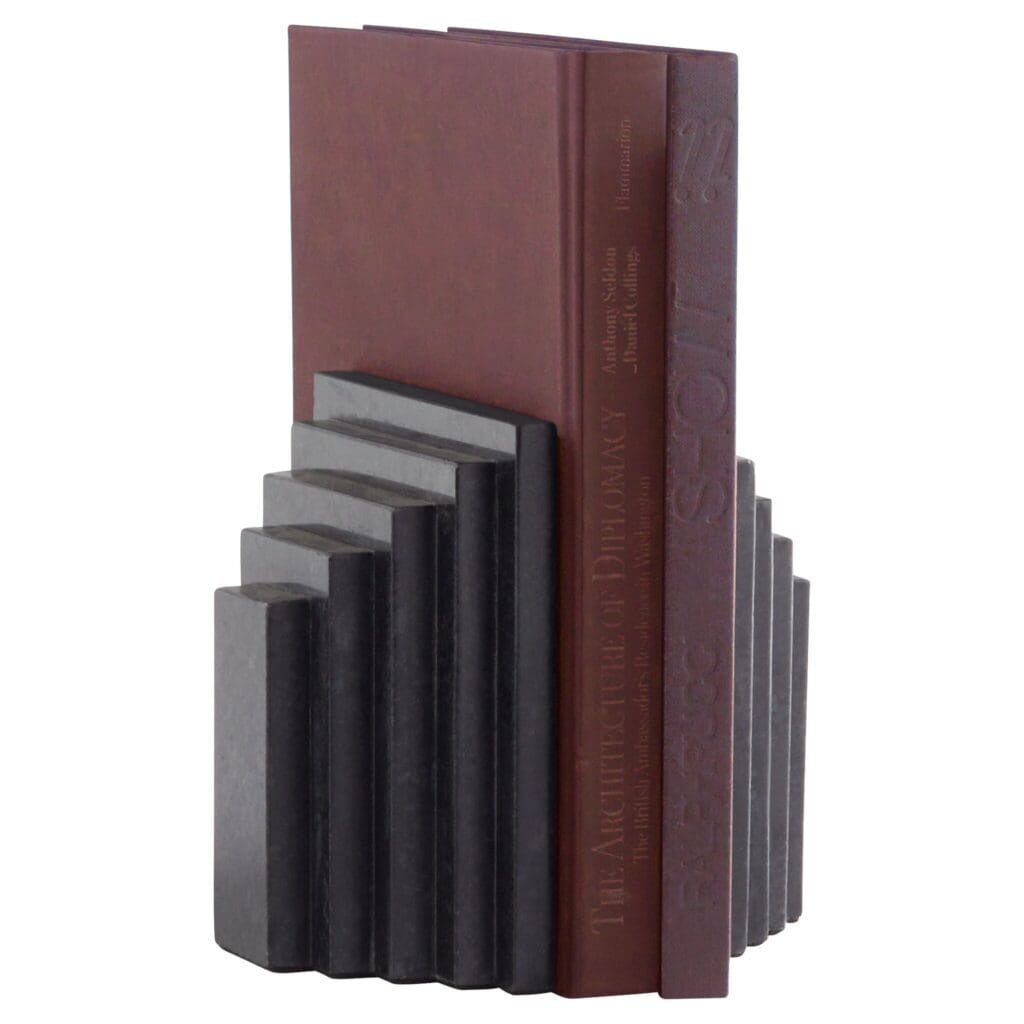 Cyan Design 11652 Epilogue Bookends - Heavy Duty Black Metal Bookends for Bookshelves, Office & Home Decor, Perfect for Organizing Books, Magazines & Decorative Display