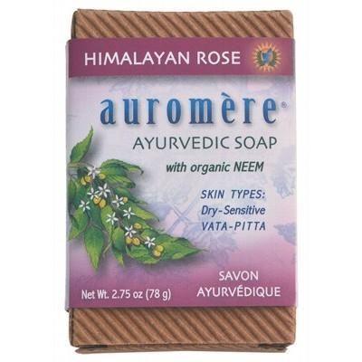 Auromere Neem Soap - 100% Natural Ayurvedic Herbal Bar for Clear Skin & Acne Relief | Organic Face & Body Cleanser for Daily Use at Home or Travel