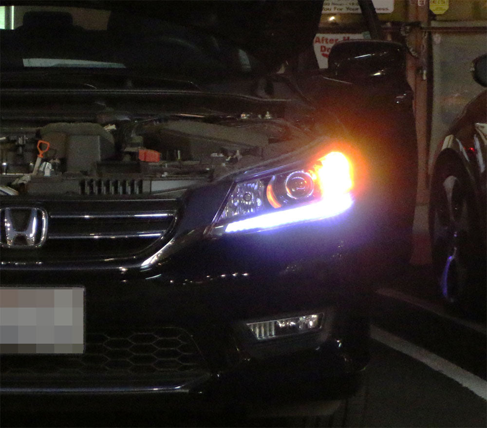 13-15 Honda Accord Sedan LED DRL Headlights - Bright White Daylight Running Lights with Easy Installation - Upgrade for Night Driving & Enhanced Visibility