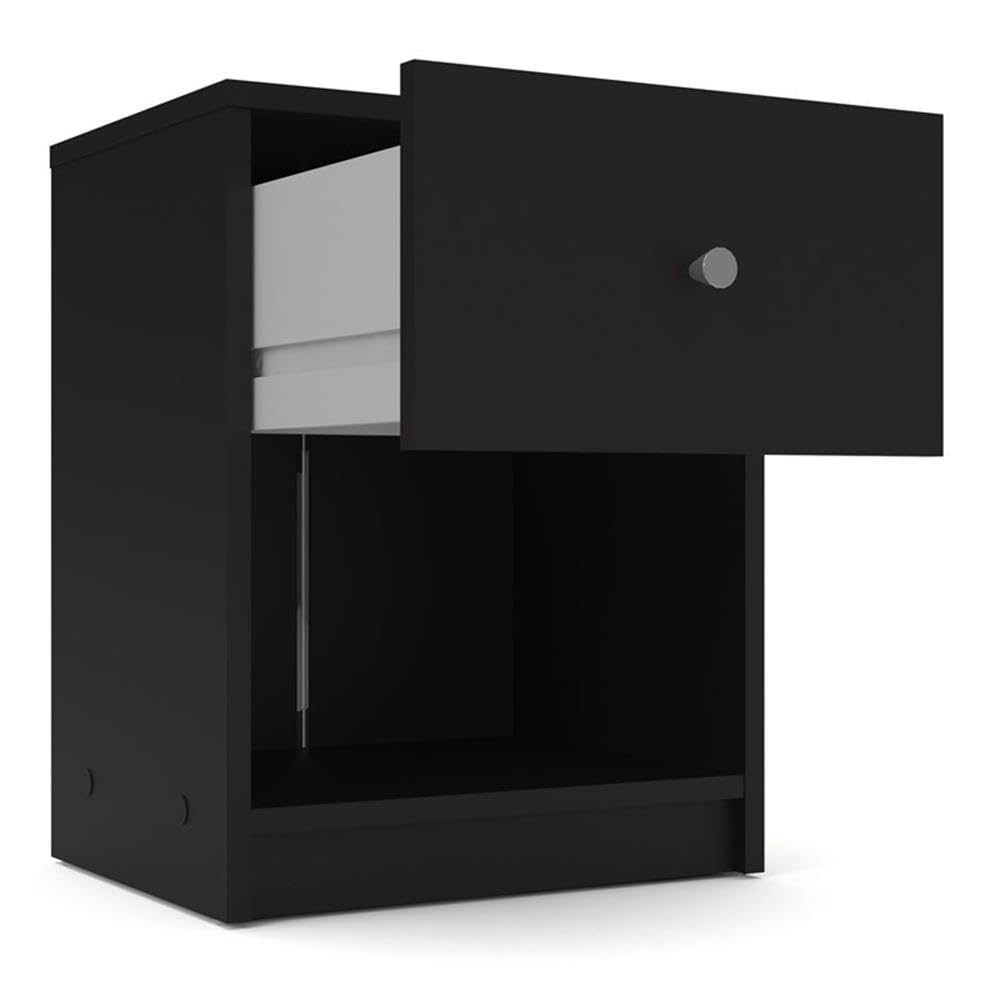 Black 2-Piece Bedroom Set with 2 One-Drawer Nightstands by Home Square - Perfect for Master Bedroom, Guest Room & Small Space Decor