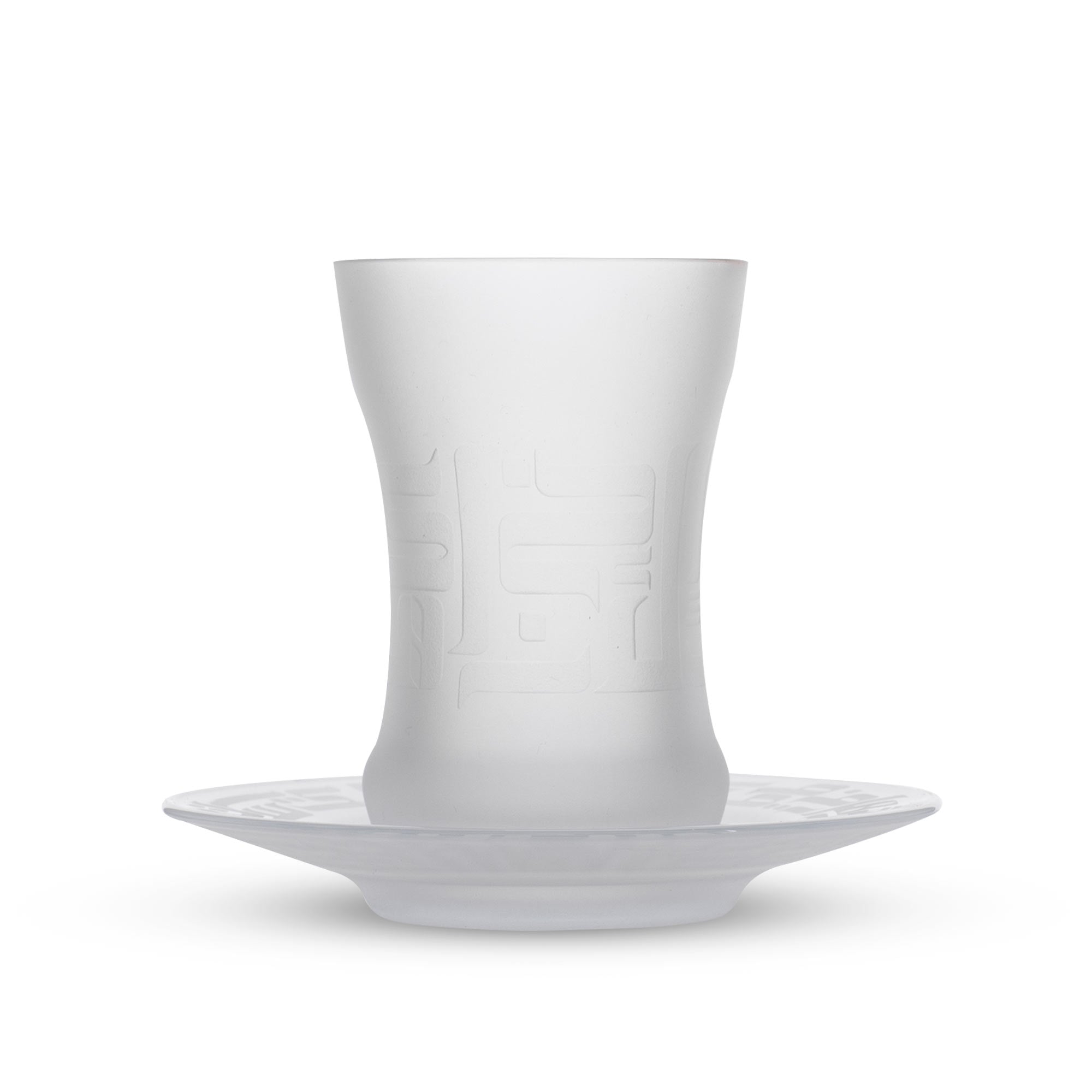 Dimlaj Dar 6-Piece Frosted Tea Cup and Saucer Set - Elegant Porcelain Cups for Afternoon Tea, Coffee, or Dessert Serving - Perfect for Home, Cafe, or Gift Giving