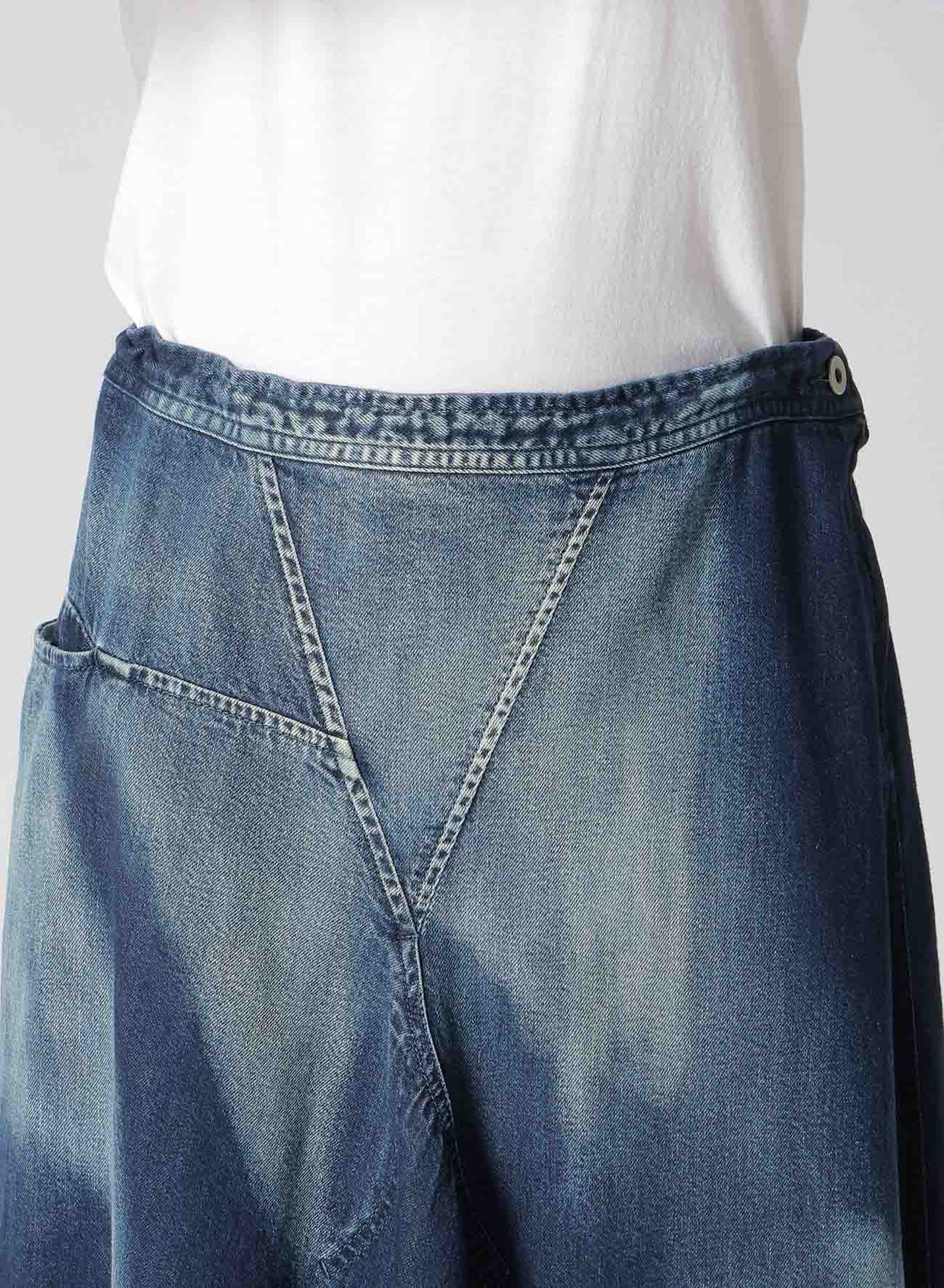 Spotted Denim Triangle Gusset Flare Skirt - Vintage 70s Inspired High Waist A-Line Skirt for Women | Perfect for Casual Outfits, Music Festivals & Boho Style