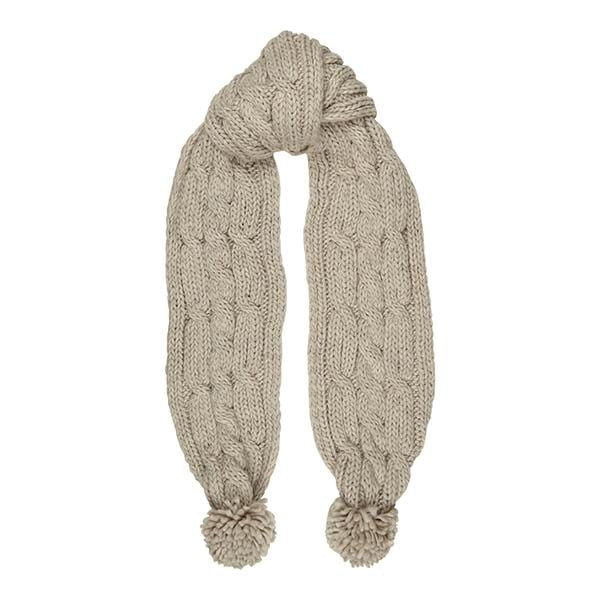 Aran Cable Knit Pom Pom Scarf - Warm Winter Accessory for Women & Men - Perfect for Cold Weather, Outdoor Activities & Holiday Gifts