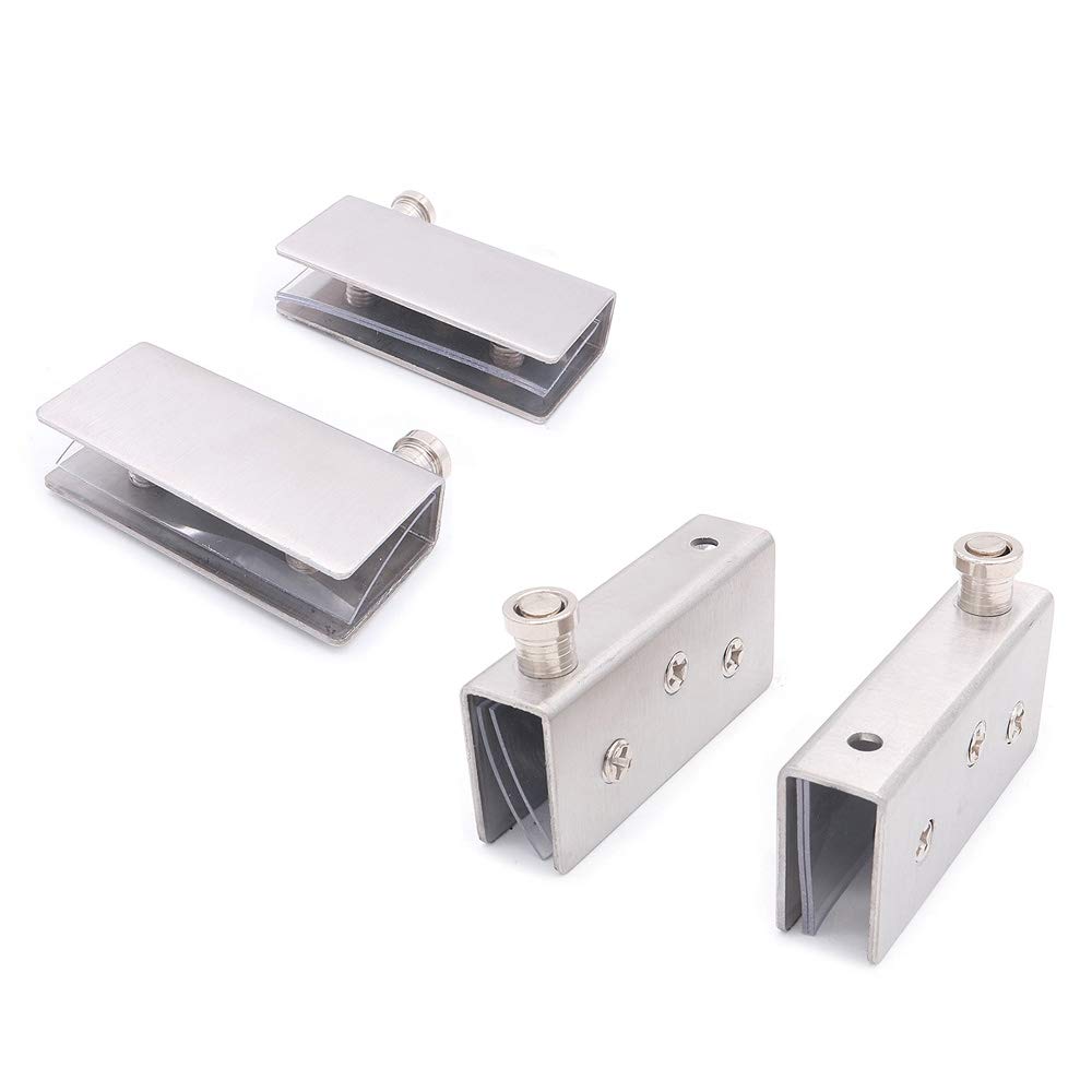 2 Pack NUZAMAS Cabinet Door Pivot Hinges Set - Upper & Lower Installation, Glass Door Hinge Latch with Clamps for Kitchen Cabinets, Wardrobes & Display Cases (Heavy Duty Hardware for Smooth Door Movement)