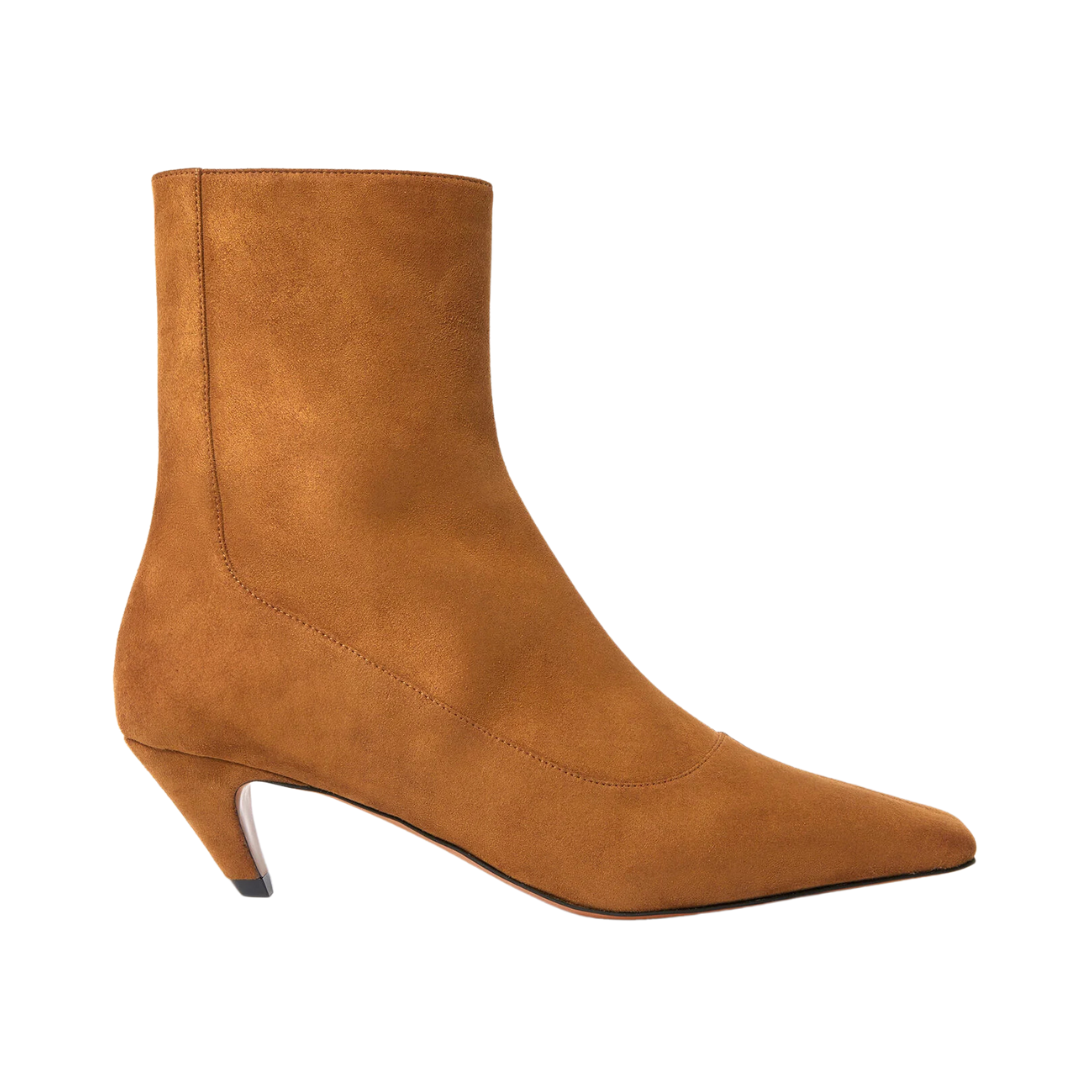 Women's Stylish Pecan Suede Ankle Booties with Block Heel - Perfect for Fall Outfits, Office Wear & Casual Dates