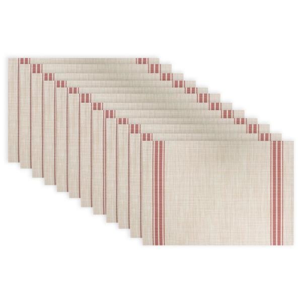 Ritz Stripe Placemats Set of 4 - Waterproof & Non-Slip Dining Table Mats for Everyday Use, Parties & Formal Dining - Elegant Striped Design for Home & Restaurant Decor