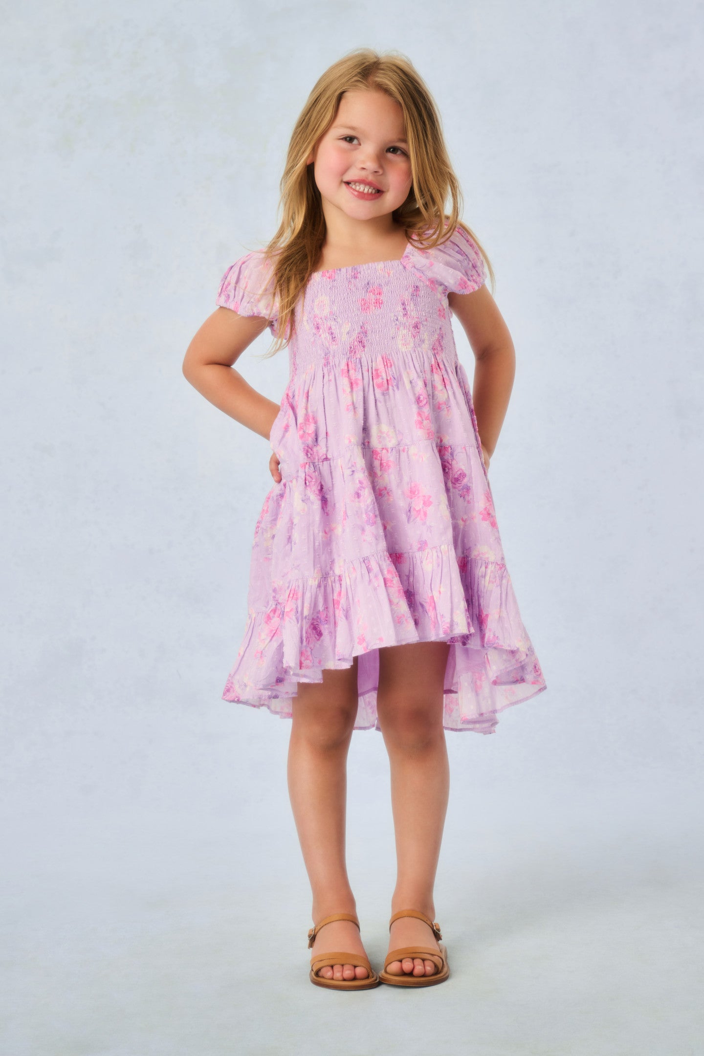 Muriella Floral Print Dress for Girls - Elegant & Comfortable Kids' Party Wear | Perfect for Birthday, Easter & Special Occasions