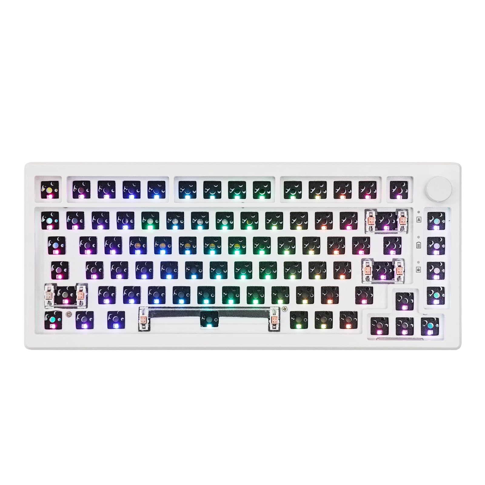 EPOMAKER Aura75 75% Hot Swappable Mechanical Keyboard Kit - Wireless 2.4Ghz/Bluetooth 5.0/USB-C Wired Custom Gaming Keyboard with RGB Backlight, Silicone Pad for Windows & Mac - Perfect for Typing, Gaming & Office Work (White)
