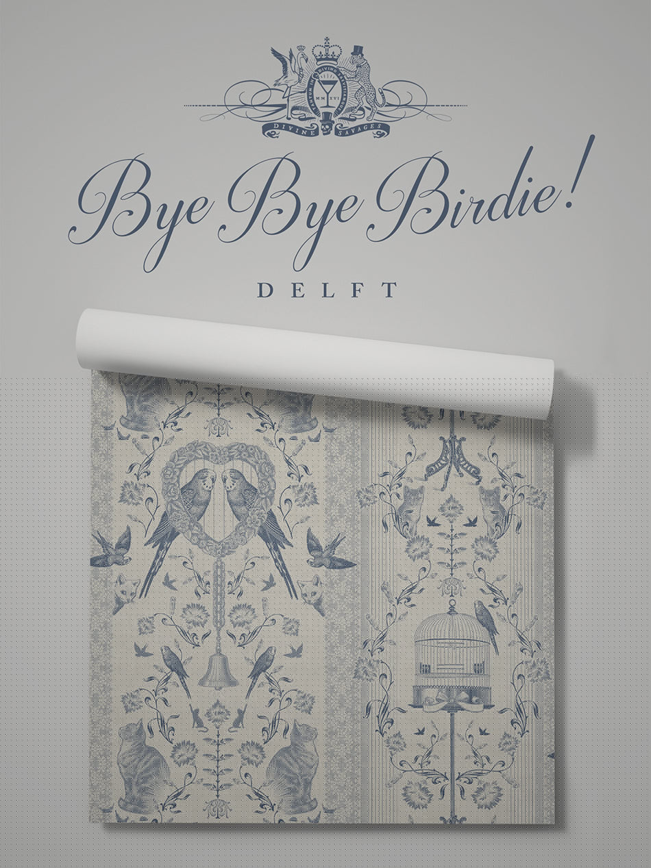Bye Bye Birdie! Peel and Stick Wallpaper Sample - Self-Adhesive Removable Wallpaper for Bedroom, Nursery, Living Room Decor