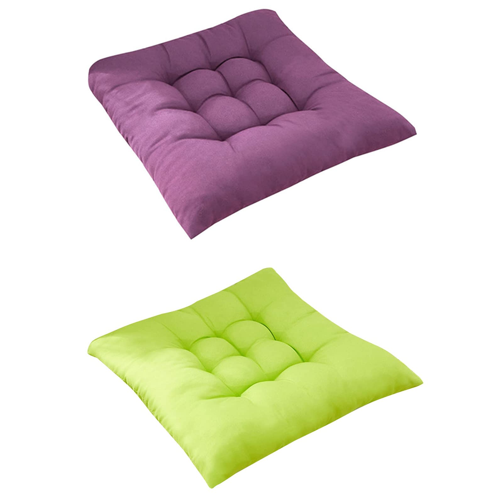 Sundaylike 2 Pack Chair Cushions with Ties - Soft Thickened Seat Pads for Indoor & Outdoor Use - Comfortable Dining Room, Kitchen, Office, Car, Patio & Garden Furniture Decor - Perfect for Home, Restaurant and Outdoor Relaxation