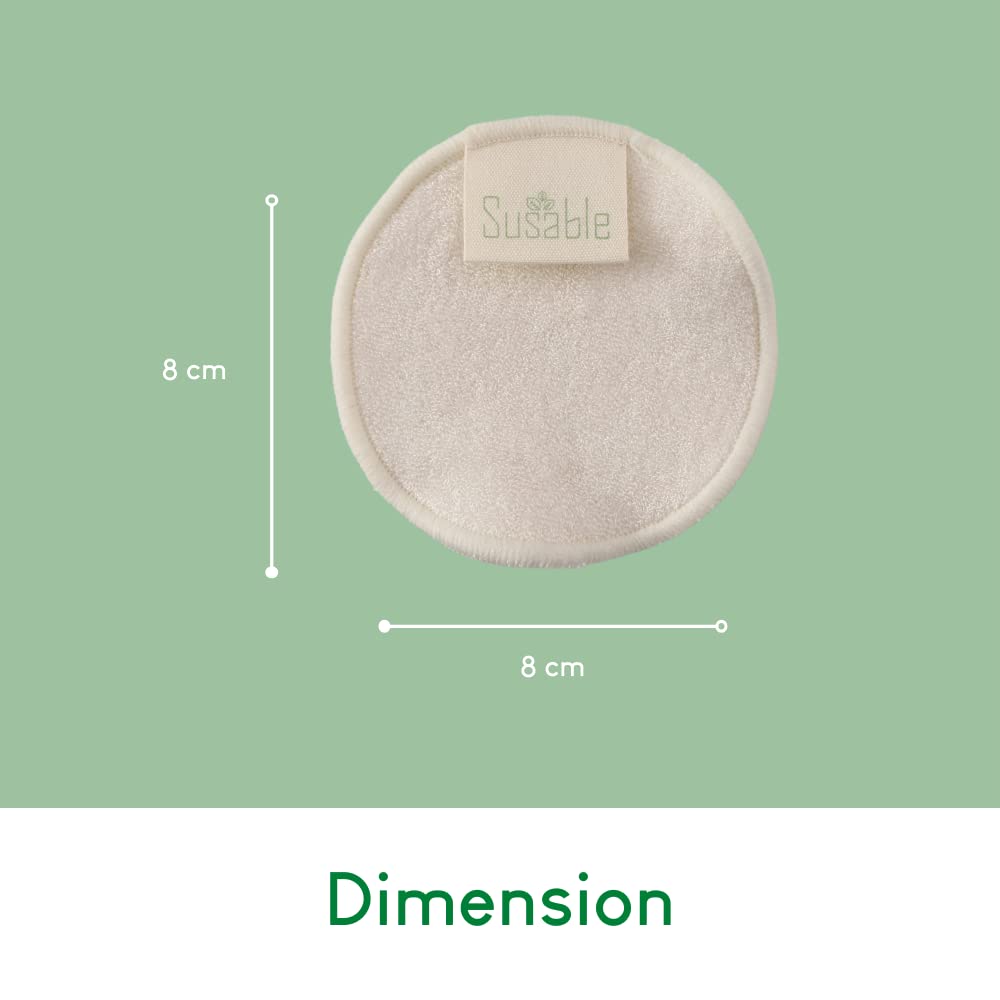 Reusable Organic Cotton Makeup Pads - Set of 12 Eco-Friendly Facial Cleansing Rounds for Makeup Removal & Skincare | Perfect for Daily Face Wash, Travel & Sustainable Beauty Routine