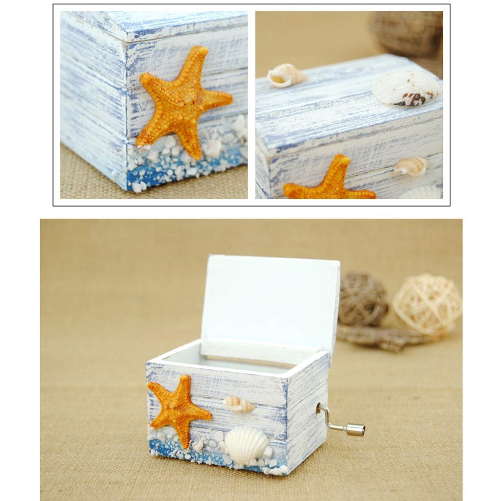 AVEO Hand-Cranked Wooden Music Box - Lighthouse Design for Home Decor & Gifts