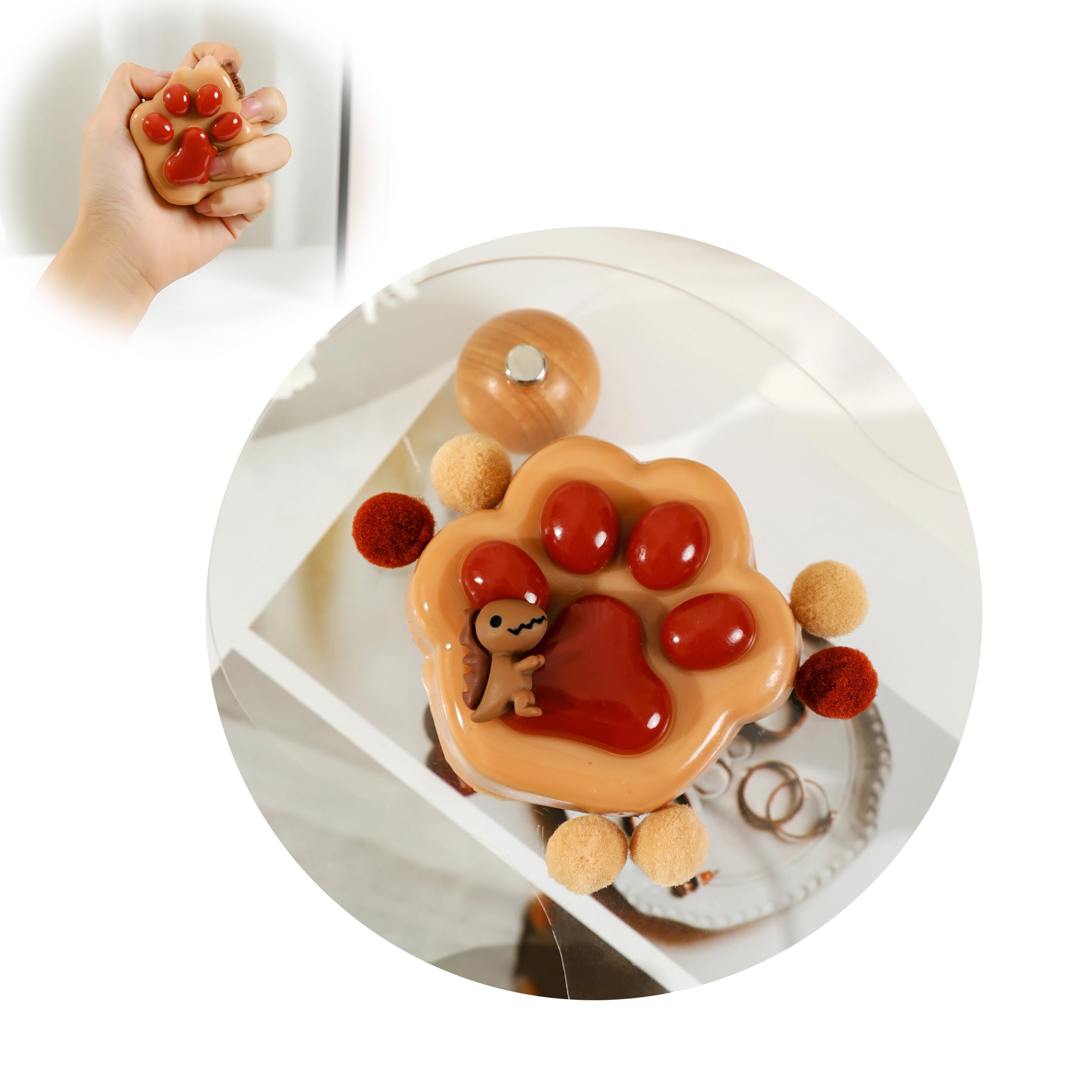 Soft Squishy Cat Paw Stress Relief Toy - Sensory Fidget Toy for Adults & Kids, Party Favors & Birthday Gifts - Perfect for Anxiety Relief, Office Desk Decor, Classroom Focus (Chocolate Color)
