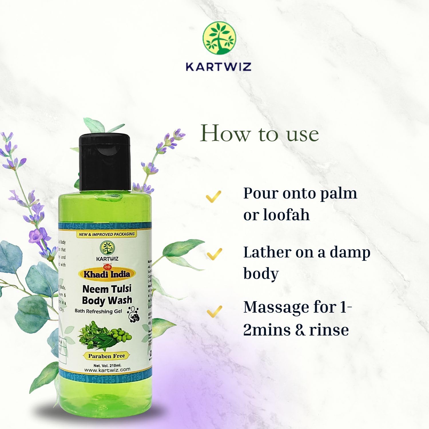 Herbigiri Herbal Neem & Tulsi Body Wash - 420ml | Natural Ayurvedic Cleanser for Healthy Skin | Perfect for Daily Shower & Relaxation