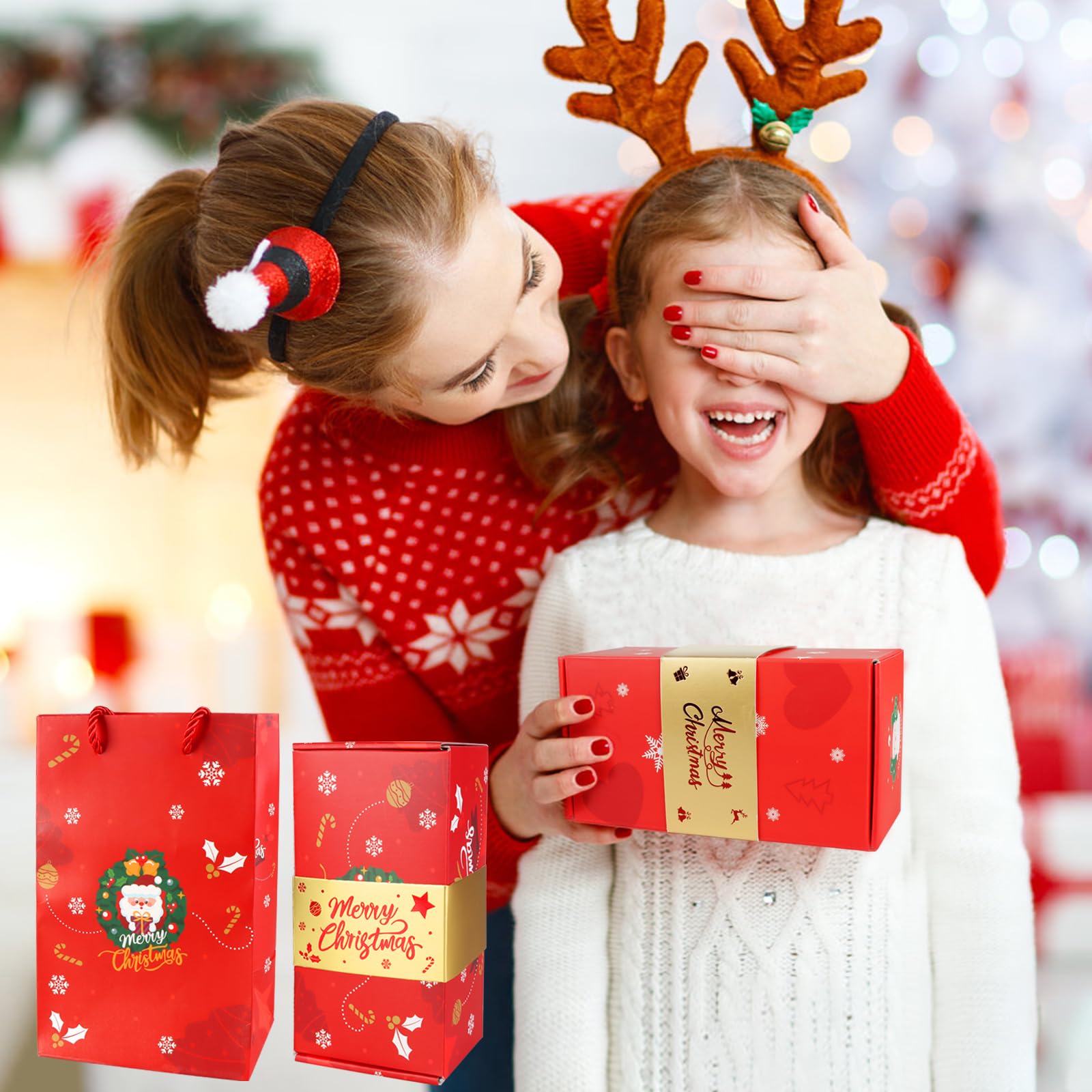 Explosion Money Gift Box - Unique Folding Pop-Up Cash Present for Christmas | Surprise Gift Box for Birthdays, Anniversaries & Holidays (12 Bounces, Red Christmas Theme)