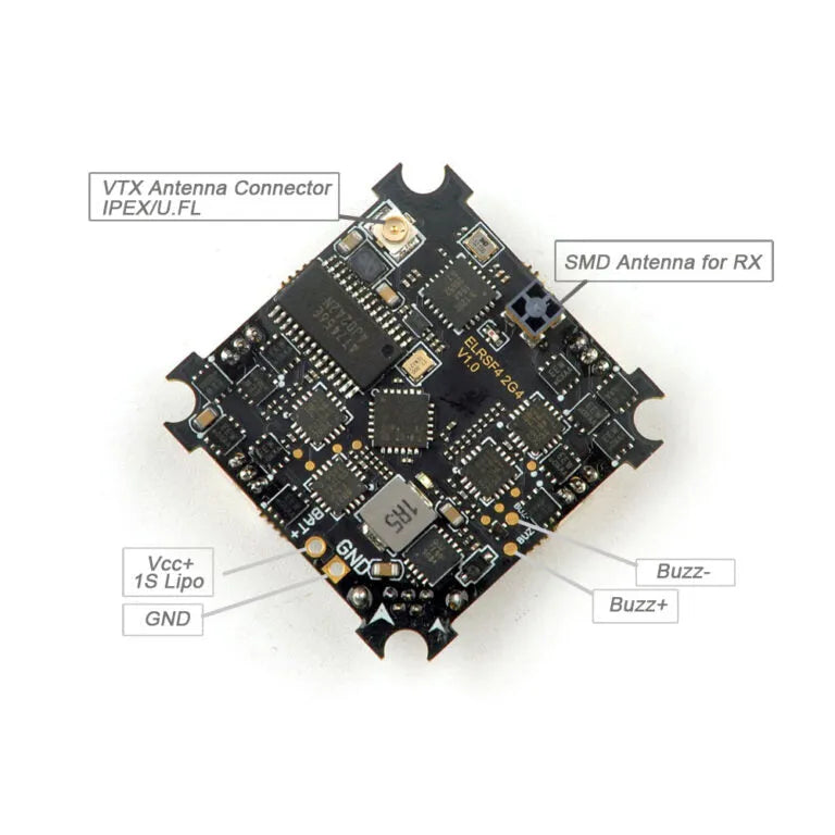 HappyModel ELRS F4 2.4GHz Flight Controller with Built-in SPI Receiver - 5-in-1 AIO for FPV Drones | Perfect for Racing, Freestyle & Long-Range Flying
