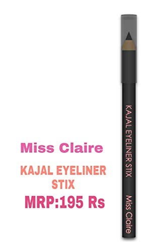 Miss Claire Kajal Eyeliner Stix - Jet Black Waterproof Eye Pencil for Smudge-Proof Makeup | Perfect for Everyday Wear, Parties & Special Occasions