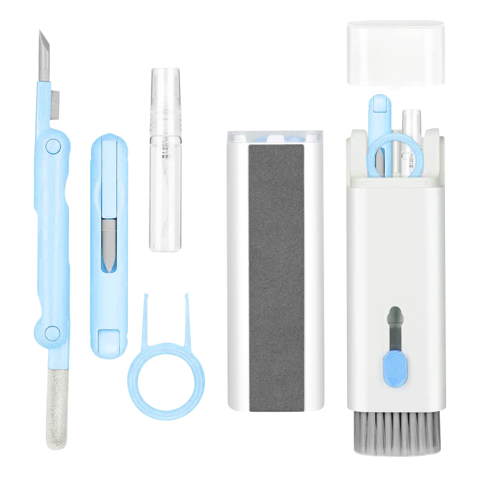 7-in-1 Electronic Cleaning Kit - Keyboard Cleaner, Laptop Cleaner for Monitor, Phone, Headset, Lego & Camera Lens (Blue) | Perfect for Home, Office & Gaming Setups