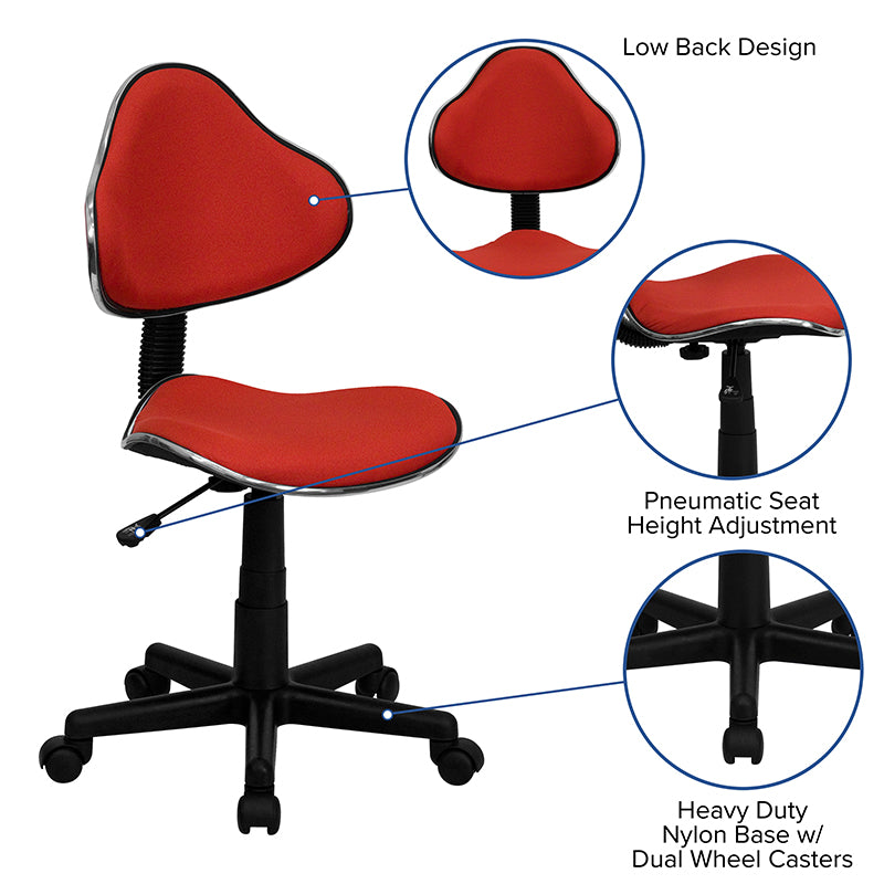 Whitney Blue Fabric Swivel Ergonomic Office Chair - Adjustable Height Task Chair with Lumbar Support for Home Office, Gaming & Workspace Comfort