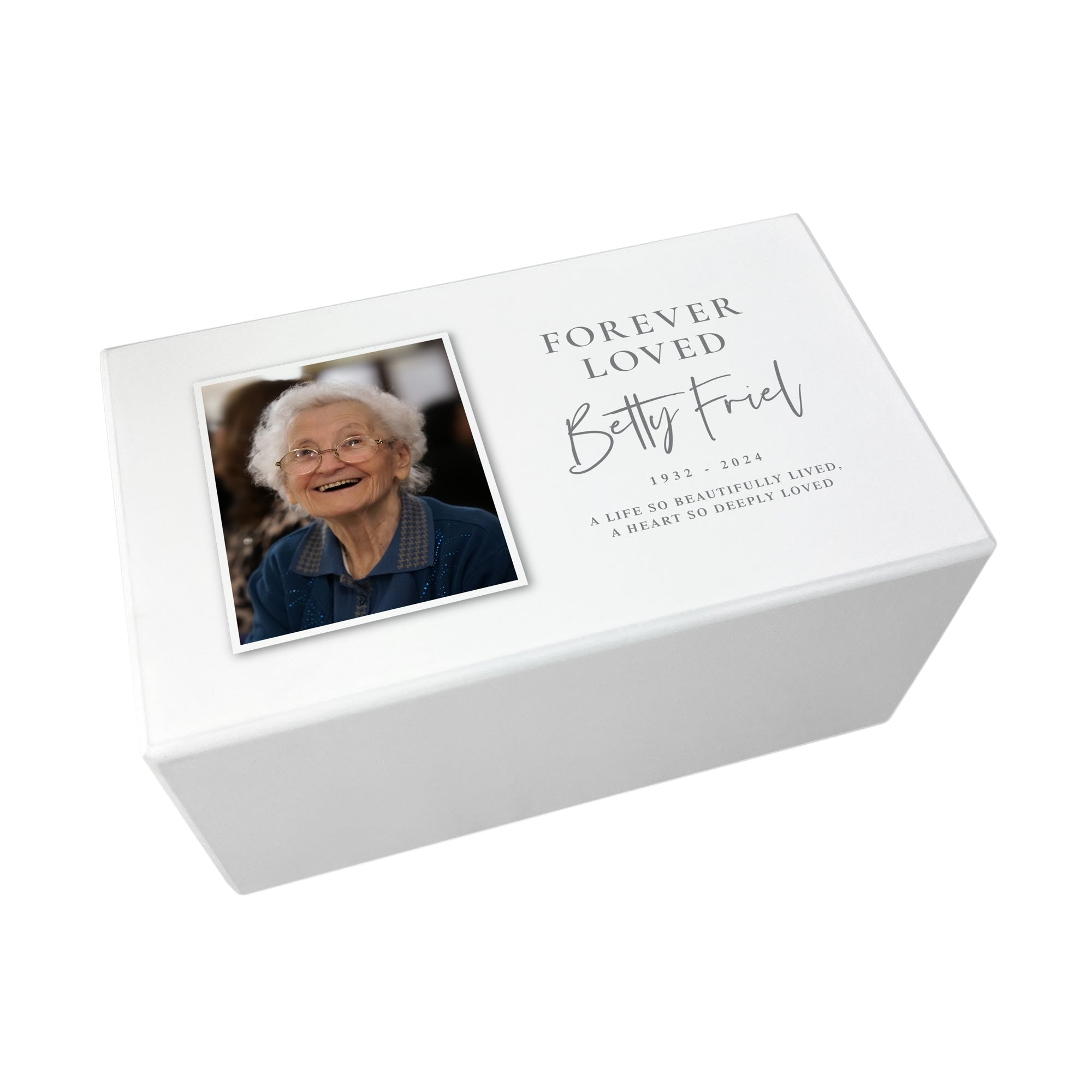 Personalized Forever Loved Large Photo Cremation Urn for Ashes - 1.44 Liters Capacity | Memorial Keepsake for Loved Ones | Perfect for Home Display & Funeral Services
