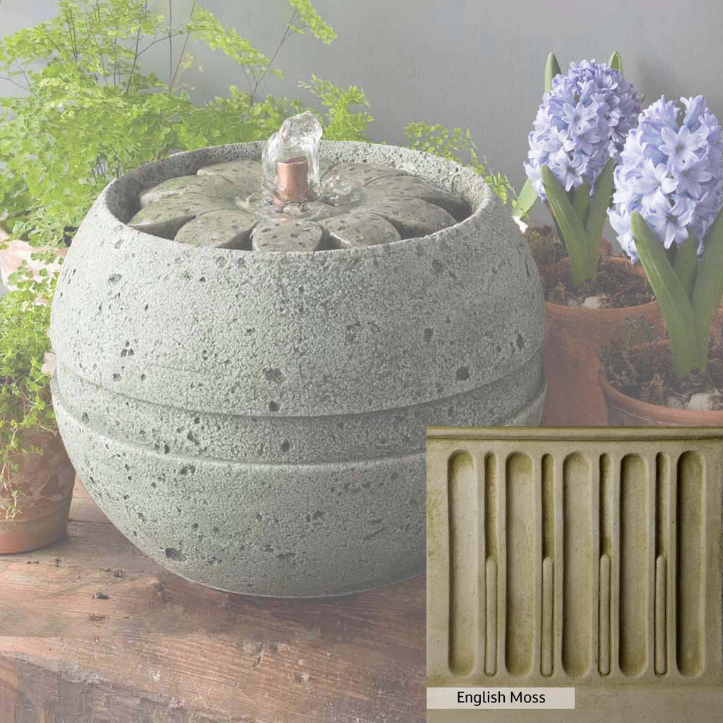 Campania International M Series Rosette Fountain - Elegant Outdoor Garden Water Feature for Patio, Yard, and Landscape Decor