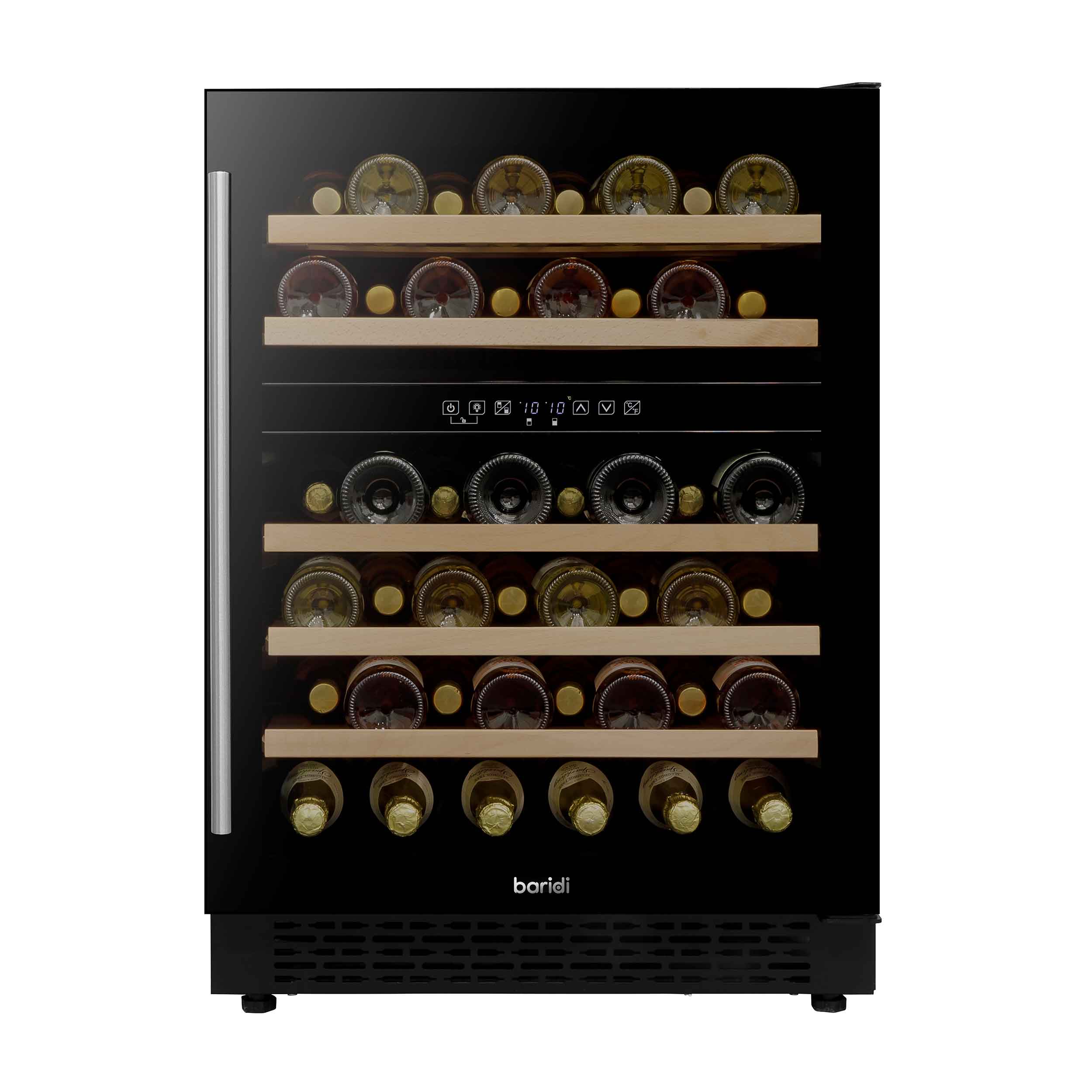 46 Bottle Dual Zone Wine Cooler Refrigerator with Digital Touch Screen - Black DH79 - Perfect for Home, Office, and Restaurant Wine Storage