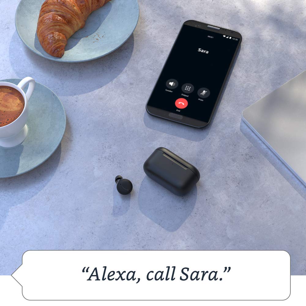Amazon Echo Buds (2023 Newest Model) - Wireless Bluetooth Earbuds with Active Noise Cancellation, Alexa Built-in & Wireless Charging Case - Glacier White - Perfect for Commuting, Workouts & Travel