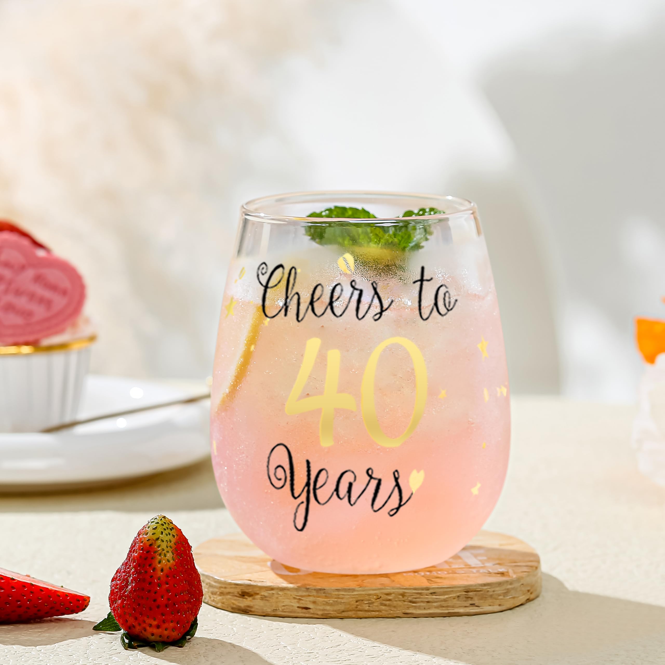 Yalucky Gold Stemless Wine Glasses Set of 4 - Elegant Champagne Flutes for Women & Men - Perfect Wedding, Anniversary, Bridal Shower Gifts - Great for Parties, Romantic Dinners & Home Decor