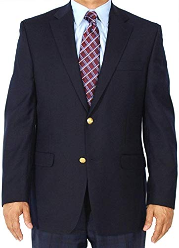 Premium Big & Tall Travel Passport Blazer - Navy Wool Blend Jacket for Men (Up to Size 60) - Ideal for Business Trips, Formal Events & Airplane Travel