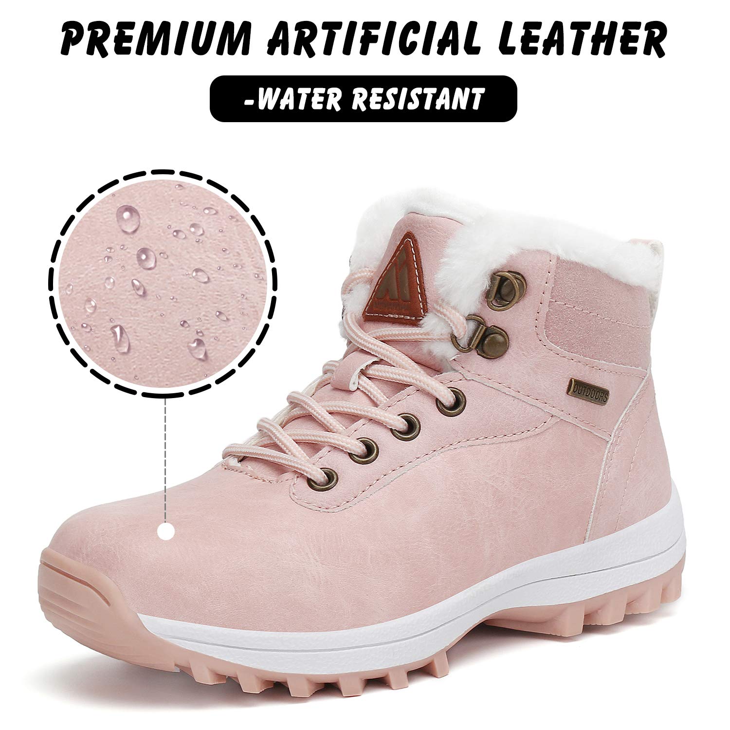 Waterproof Kids Winter Snow Boots for Boys & Girls - Warm Fur Lined Hiking Boots for Cold Weather | Outdoor Play, Snow Day & Winter Walking Shoes