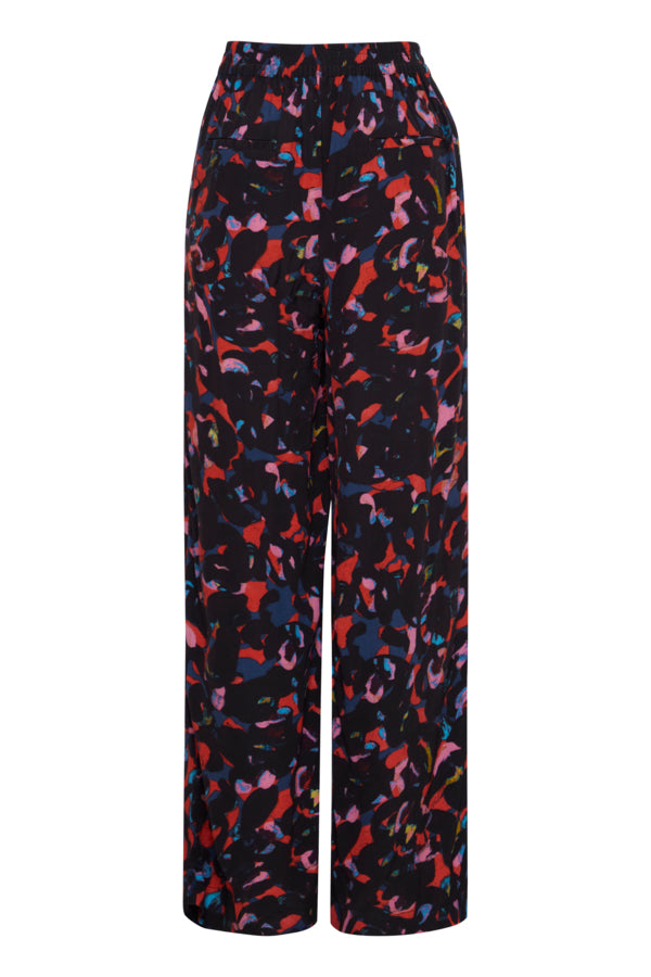 Kimli Women's Floral Print Trousers - Poppy Red Mix | Comfortable & Stylish Pants for Casual Wear, Office & Travel