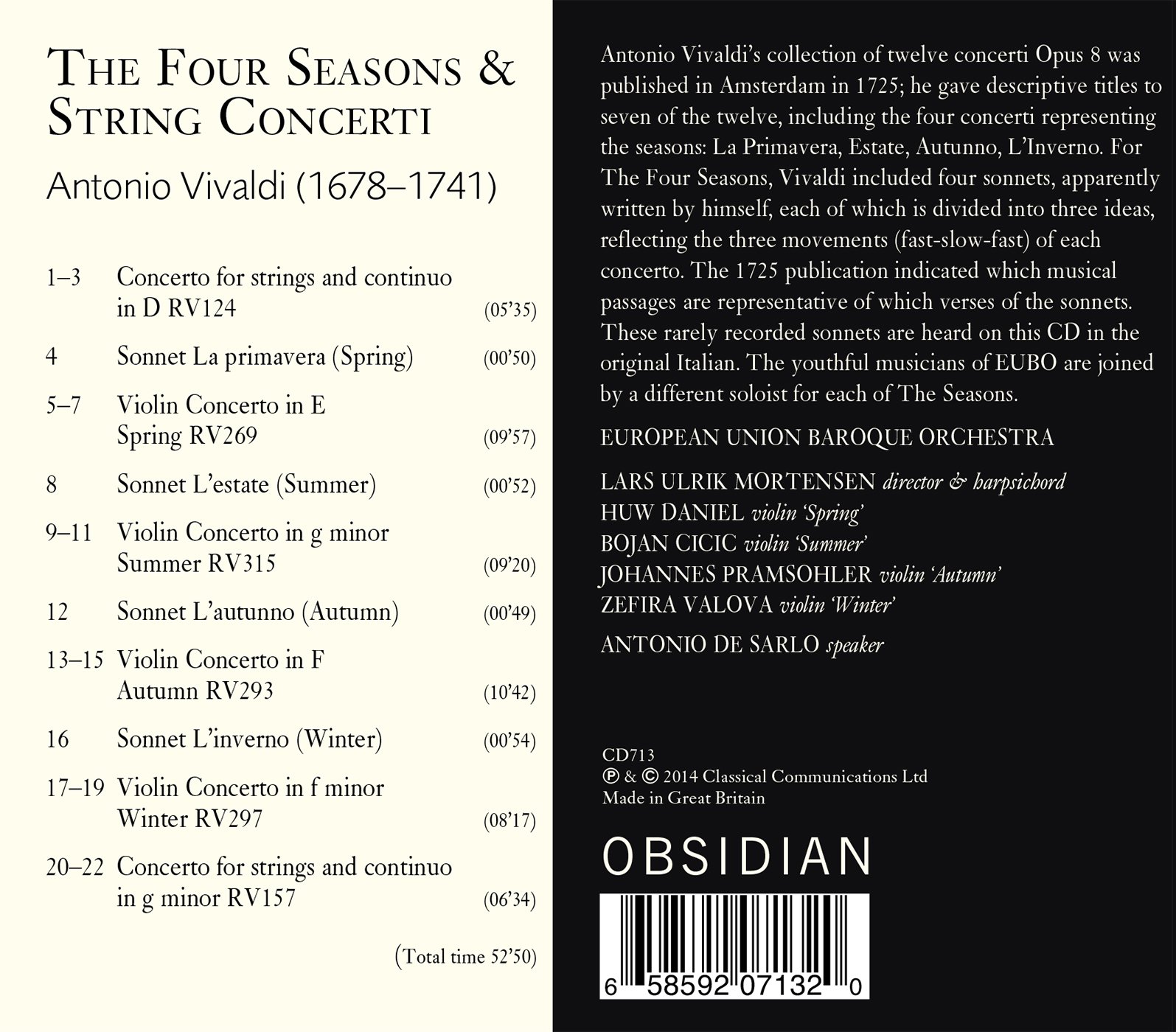 Four Seasons & STR Concerti - Classical Music Masterpieces for Relaxation, Study & Elegant Dinner Ambience