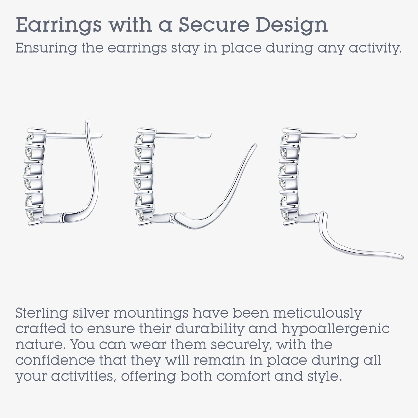 1.8-3.0 Carat Moissanite Hoop Earrings for Women & Men - Anniversary, Birthday, Christmas & Valentine's Day Gifts - Elegant Unisex Jewelry for Wife, Husband & Couples - Perfect for Date Nights, Weddings & Special Occasions