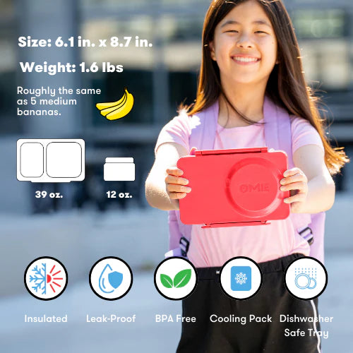Omiebox Bento Lunch Box for Kids - Insulated Stainless Steel Food Container with Compartments - Leak Proof & Eco-Friendly - Perfect for School, Work, and Picnics