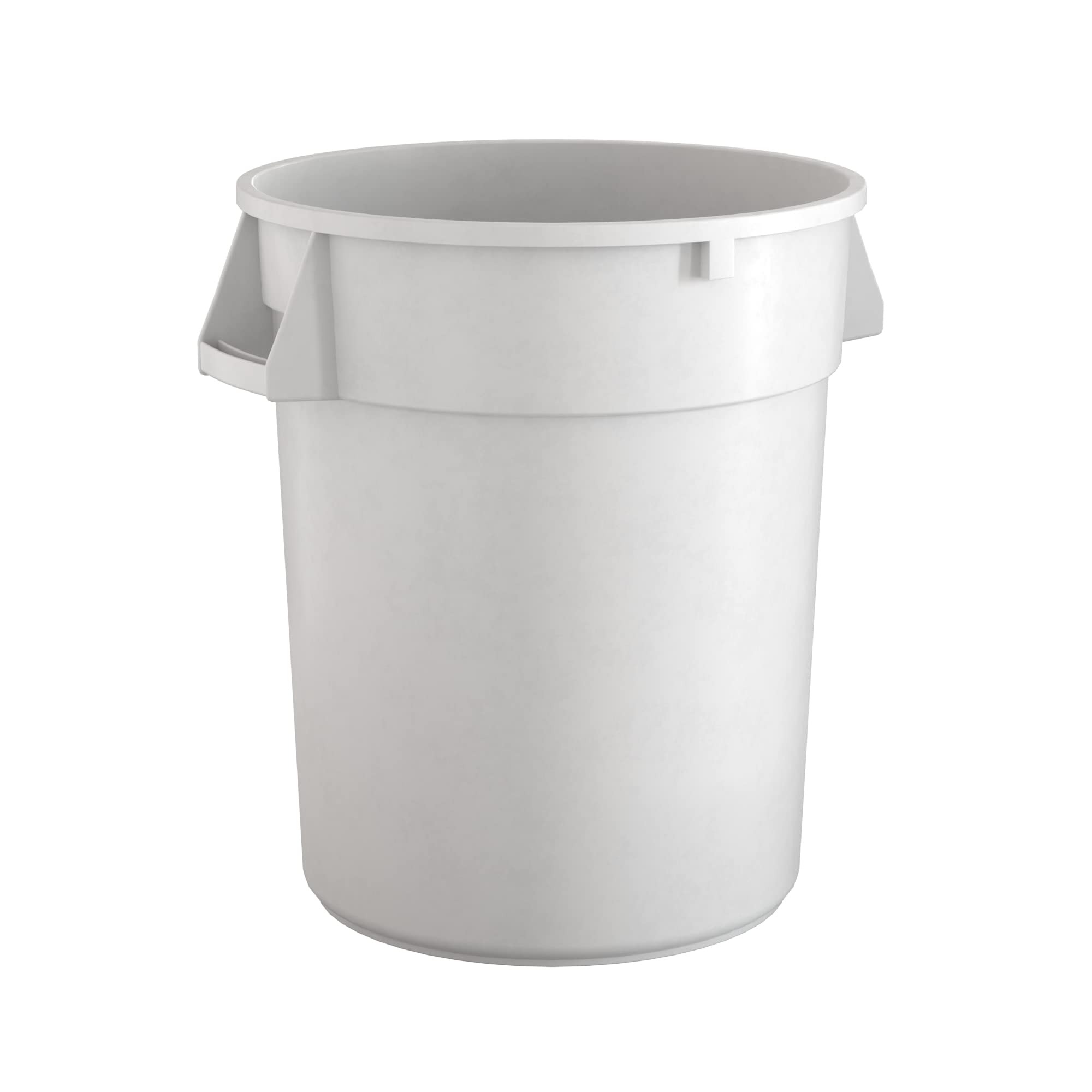 32 Gallon White Round Commercial Trash Can - Heavy Duty Large Capacity Waste Bin for Office, Restaurant, Kitchen & Outdoor Use