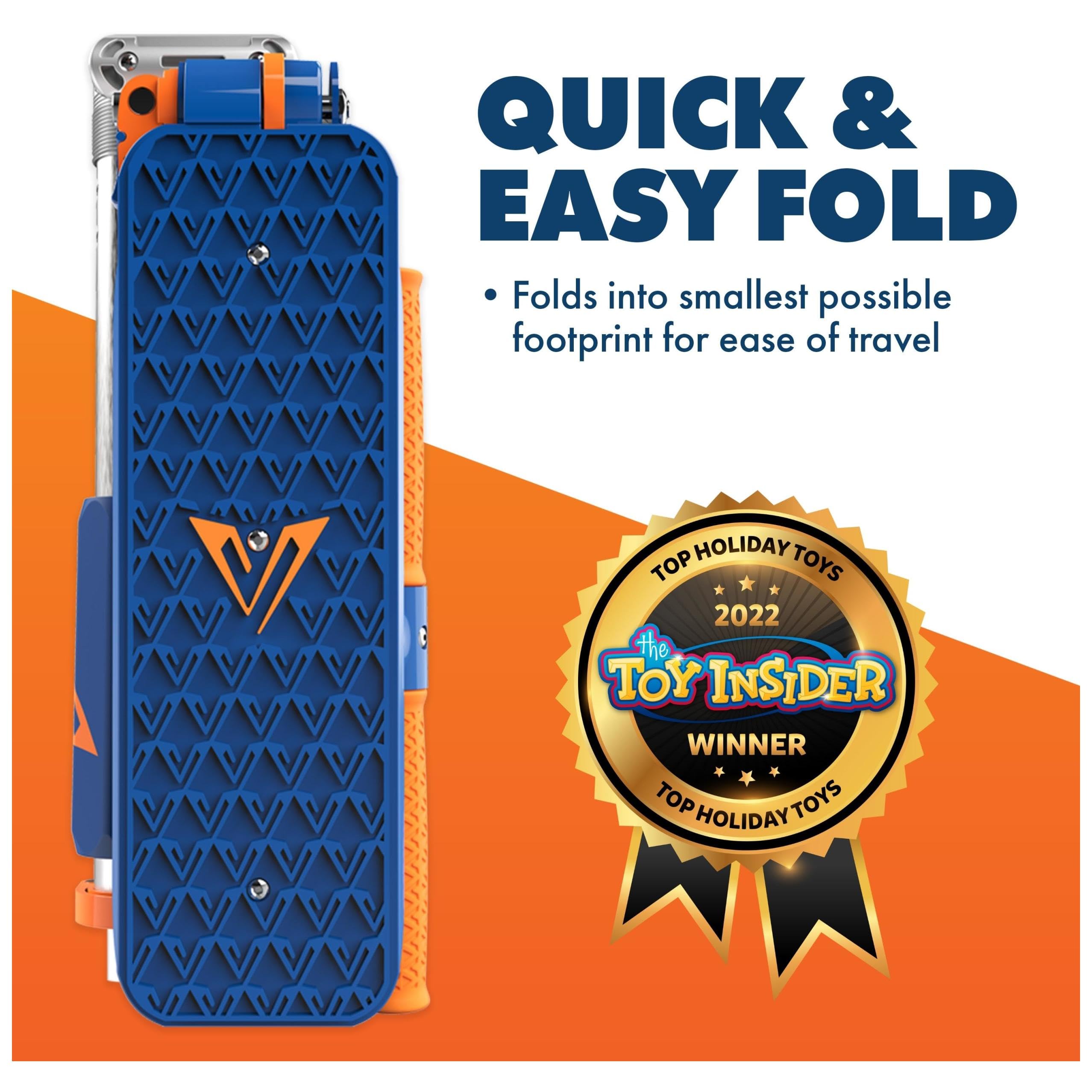 Valor Kick Scooter for Kids - Ultra Compact & Lightweight Foldable Scooter with ABEC-7 Wheel Bearings | Outdoor Ride-On Toy for Boys & Girls Ages 8-12 | Blue & Orange | Perfect for Commuting, Park Rides & Neighborhood Fun