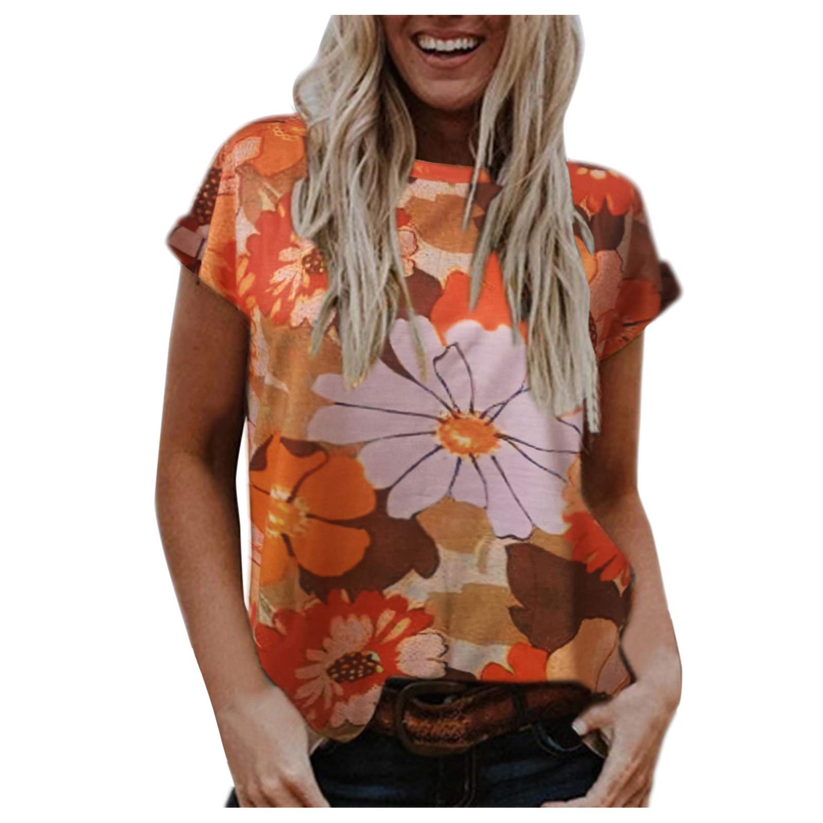 Women's Summer Printed Short Sleeve Tank Top - Casual Tunic Blouse for Everyday Wear, Beach Outfits & Vacation Essentials