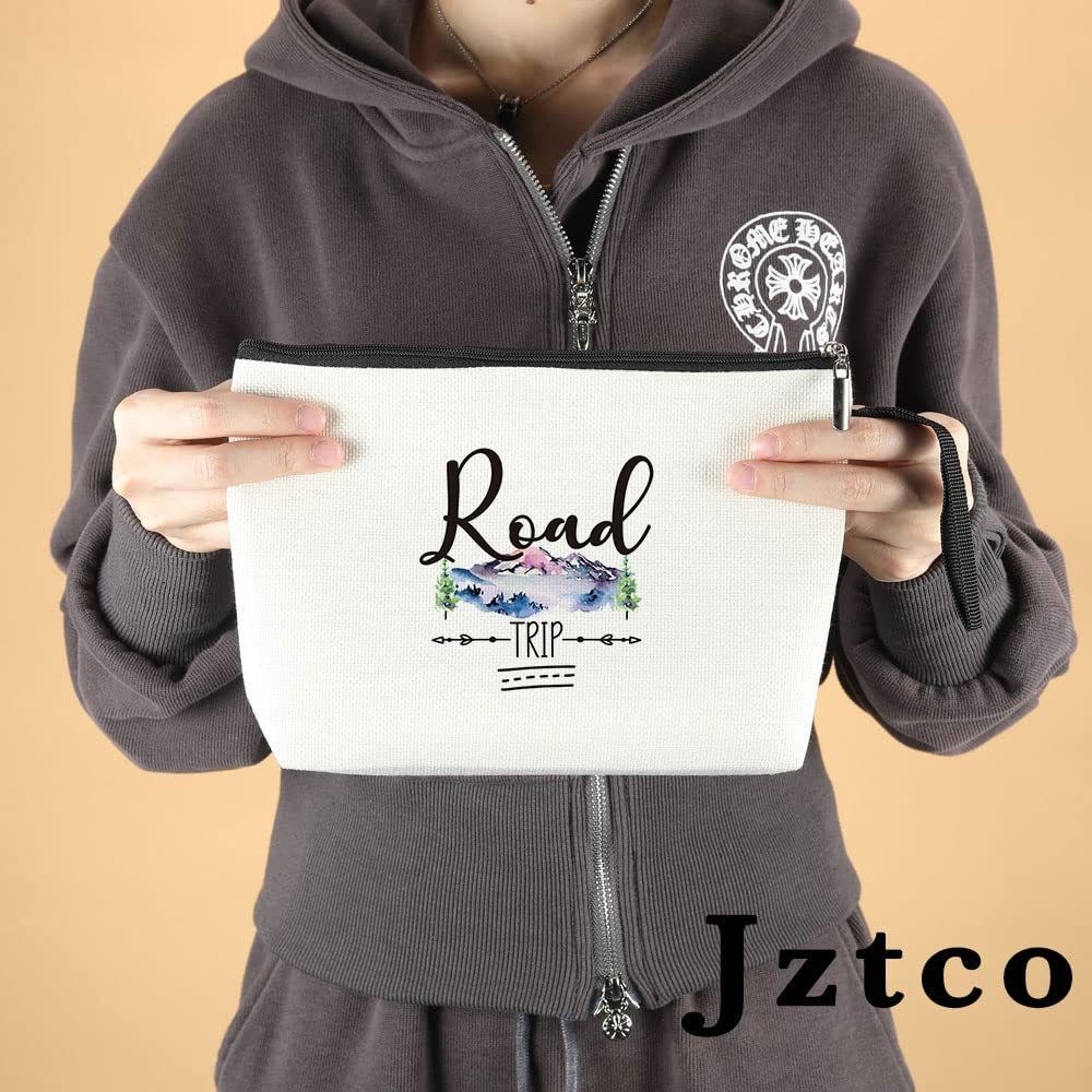Jztco Travel Makeup Bag for Women - Perfect Girls Trip Gifts, Best Friend BFF Birthday & Christmas Present - Road Trip Essentials & Graduation Gift for Her - Ideal for Vacations, Beach Getaways & Weekend Adventures