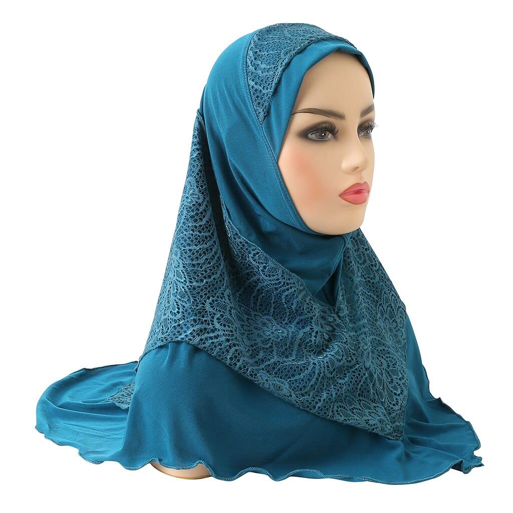 ANKOMINA Women's Muslim Hijab Scarf - Modest Lace Head Wrap Shawl for Prayer, Work & Everyday Wear | Breathable Hair Cover for Hijabi Fashion
