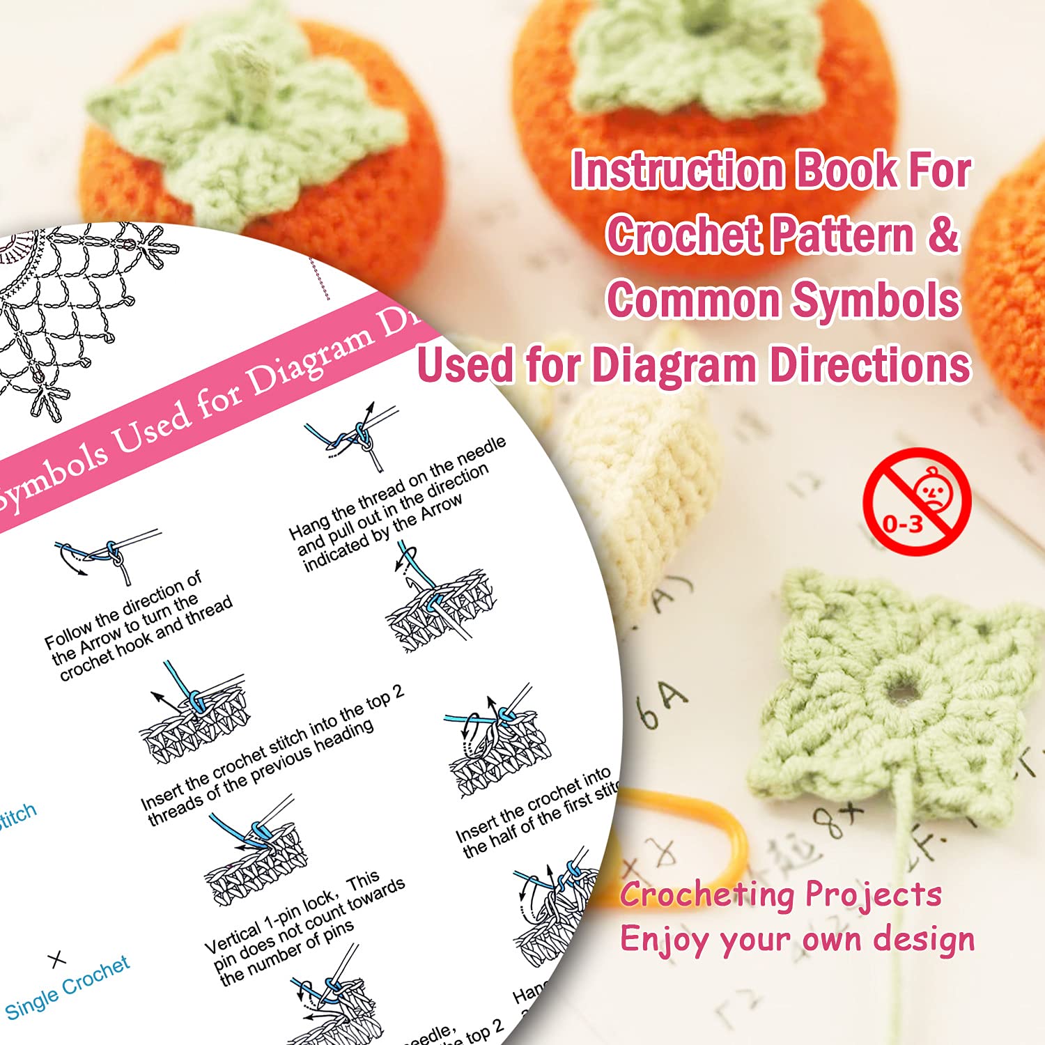 QCZKB Crochet Coaster Kit for Beginners - 14 Cotton Yarn Balls, 2 Crochet Hooks, 2 Weaving Needles, Instruction Book & 8 Stitch Markers - DIY Craft Kit for Home Decor, Gift Making & Relaxation (C0023)