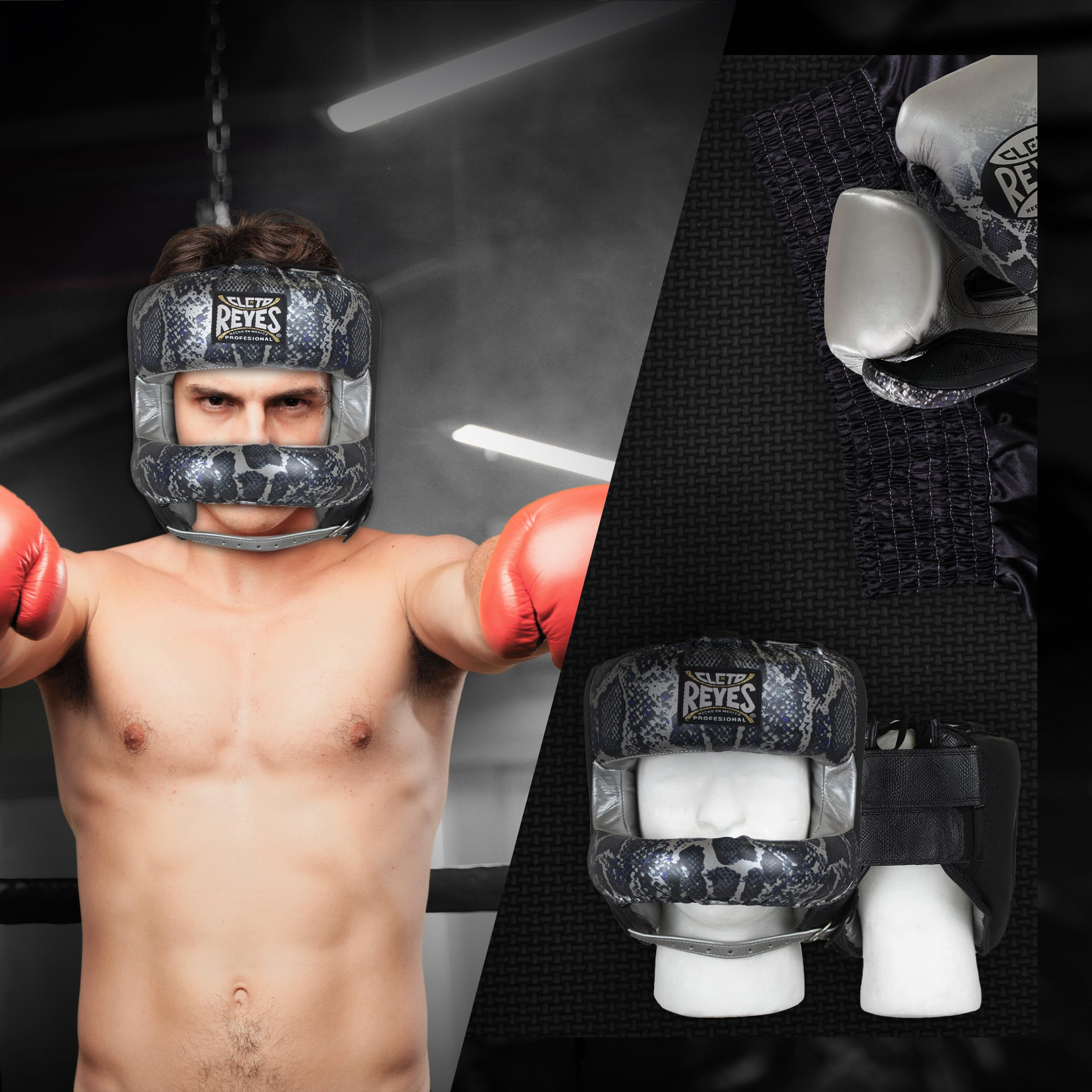 Cleto Reyes Boxing Headgear with Face Bar - Protective Head Guard for Men & Women - Ideal for Sparring, Training & Fighting Sports - Perfect for Boxing, MMA & Martial Arts Practice