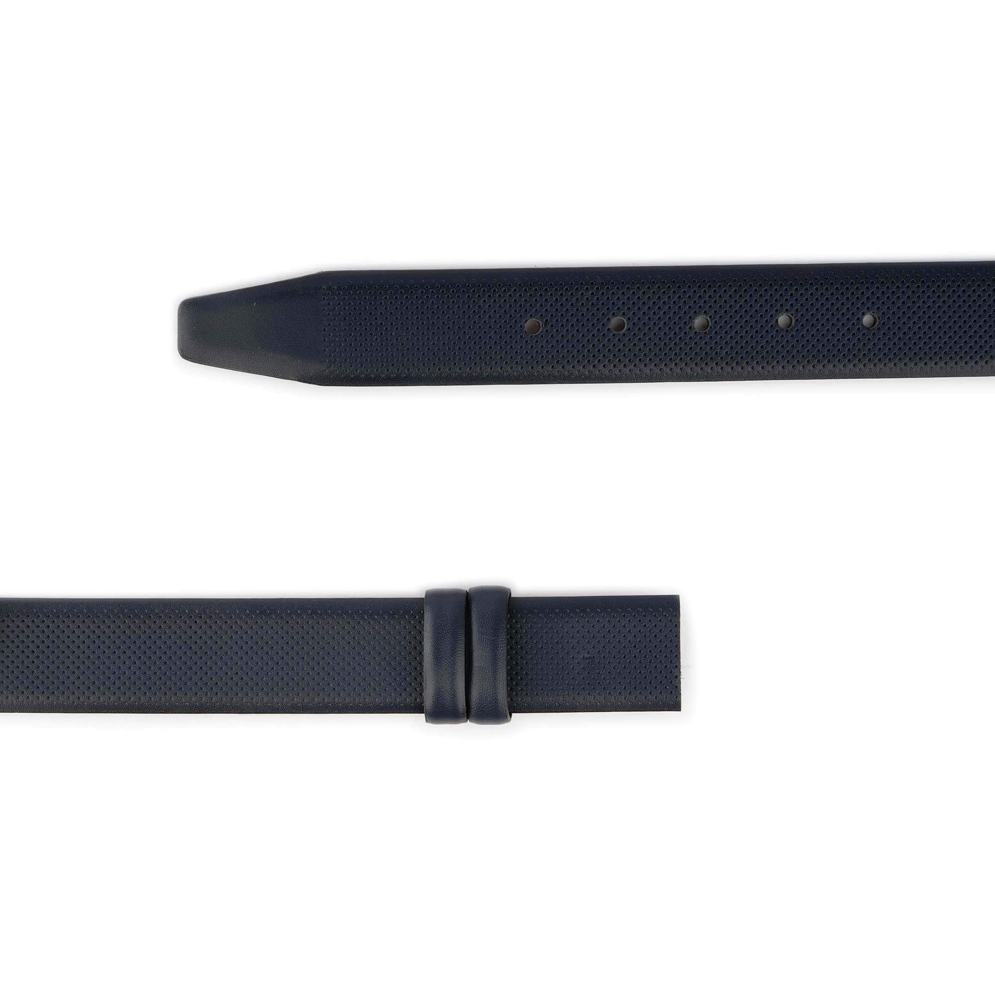 Premium Dark Blue Leather Belt Strap for Cartier Buckles - Dotted Texture Design - Elegant Accessory for Men's & Women's Fashion (Office, Party, Casual Wear)
