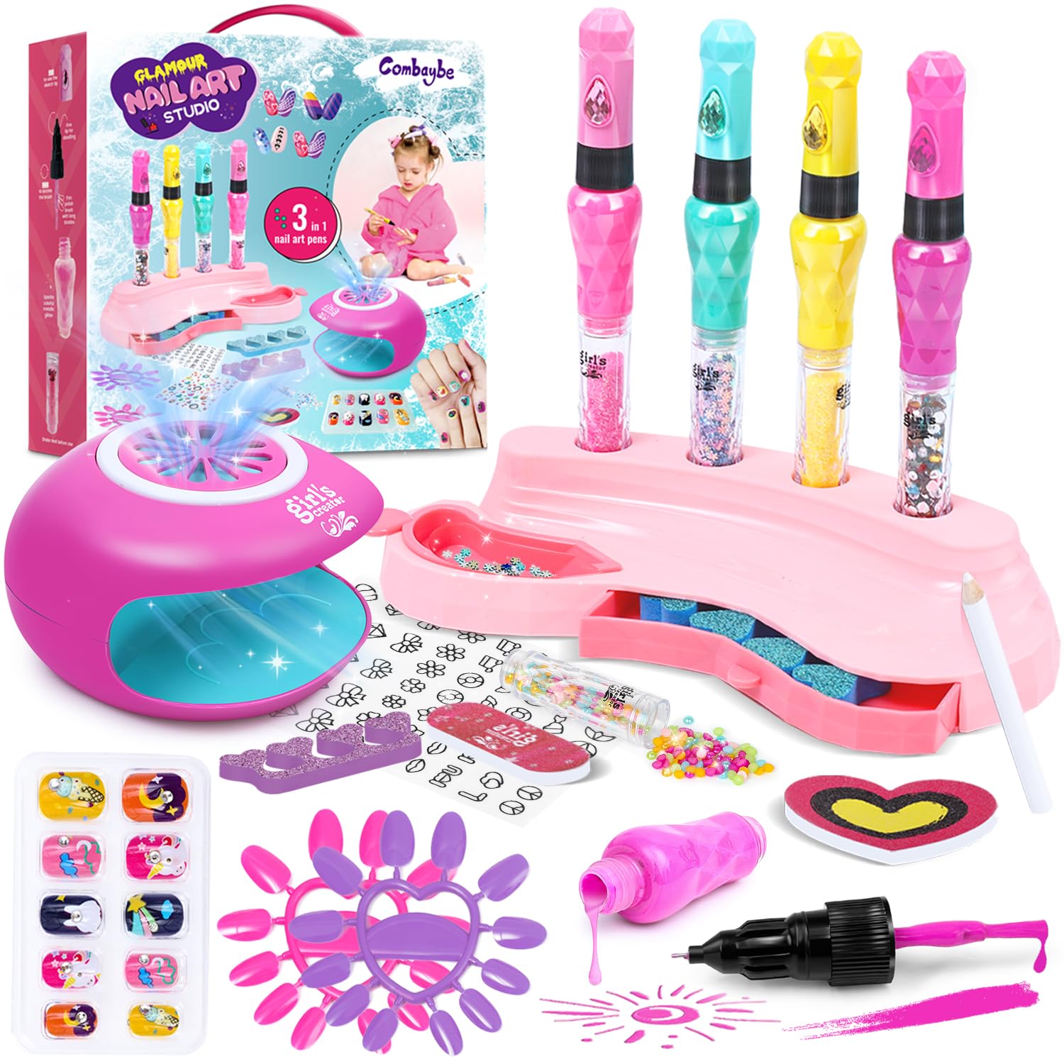 Non-Toxic Kids Nail Polish Set for Girls Ages 6-12 | Safe Nail Art Kit with 12 Colors | Perfect Birthday Gift for Girls | Spa, Makeup & Manicure Fun | Ideal for Parties, Playdates & Creative Play