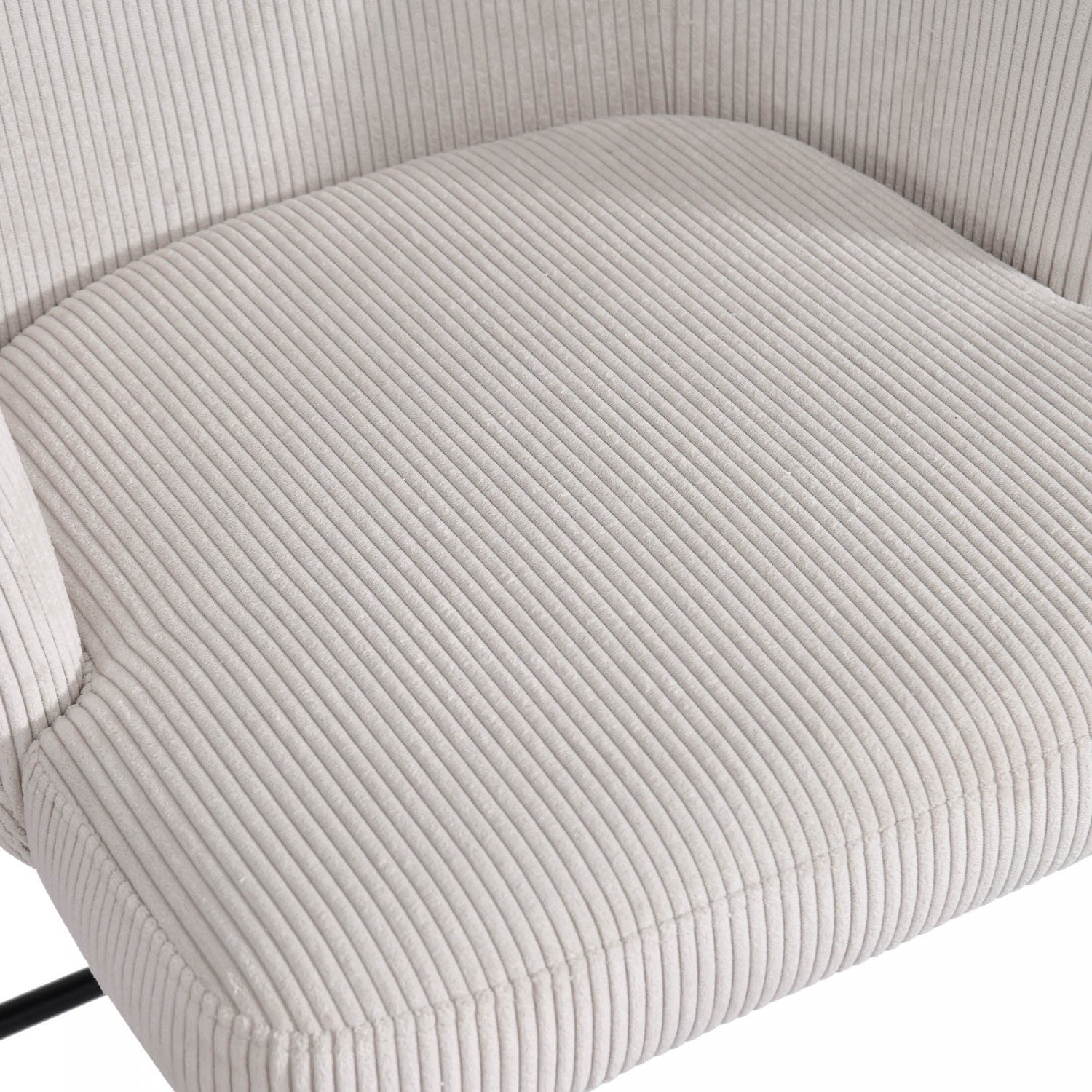 Celon Counter Stool Set of 2 - White Corduroy Upholstered Bar Stools for Kitchen Island, Breakfast Nook & Home Decor