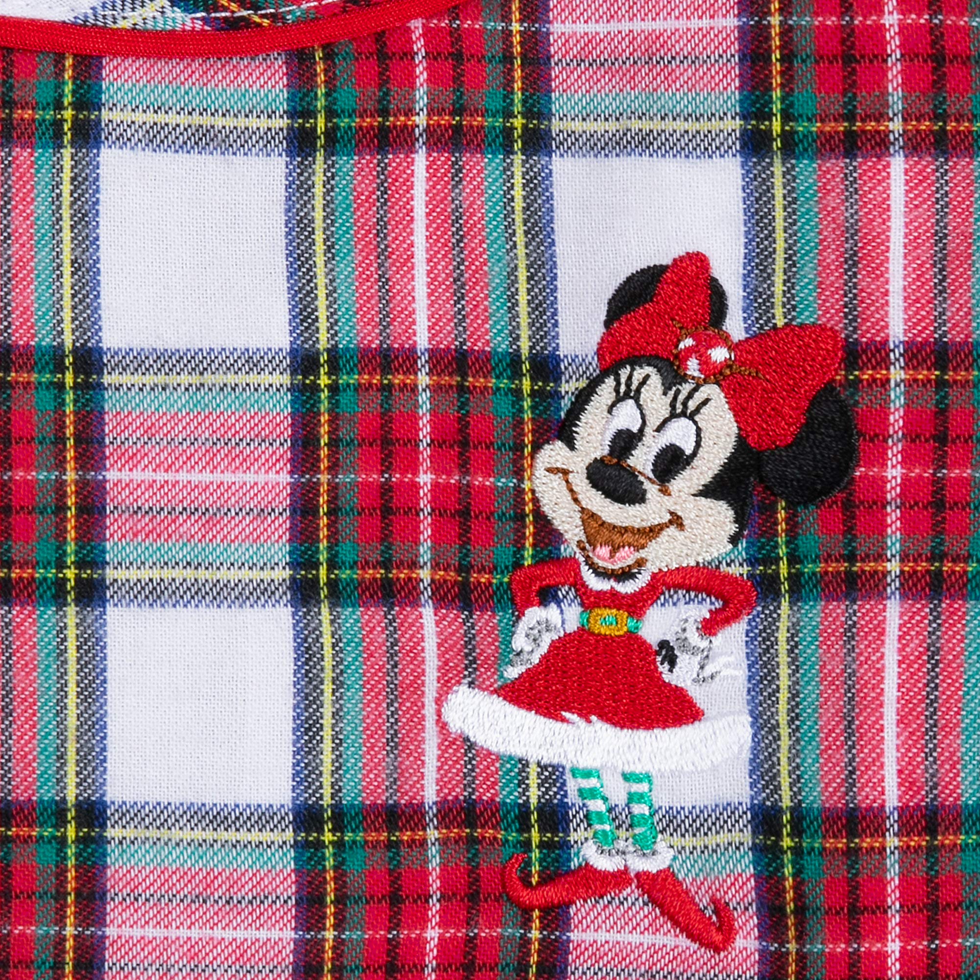 Disney Minnie Mouse Holiday Plaid Nightshirt for Girls - Soft Christmas Pajama Top for Kids - Perfect for Winter Sleepovers & Family Holiday Photos