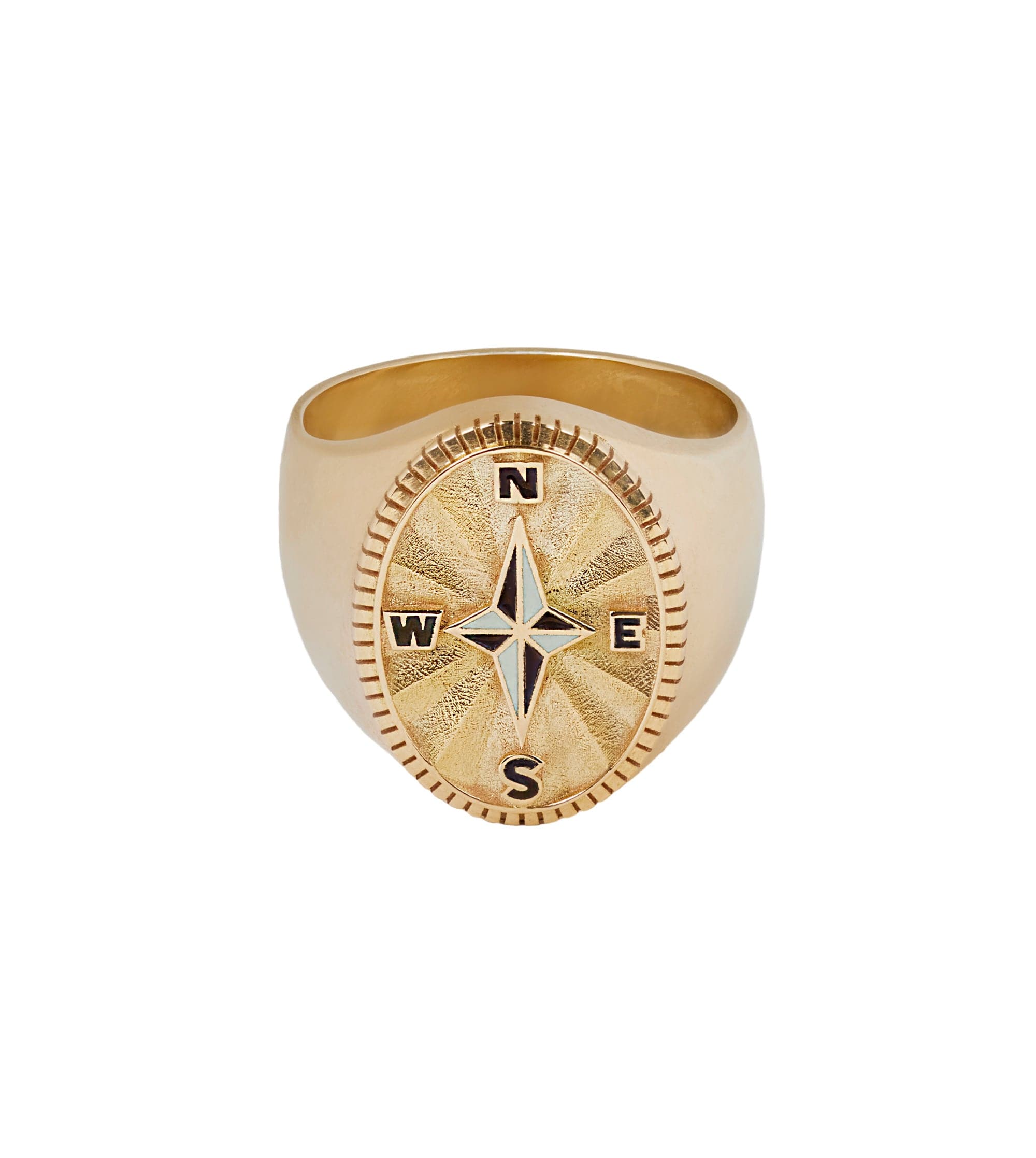 Internal Compass Big Daddy Signet Ring - Premium Stainless Steel Men's Jewelry for Outdoor Adventure & Survival Enthusiasts