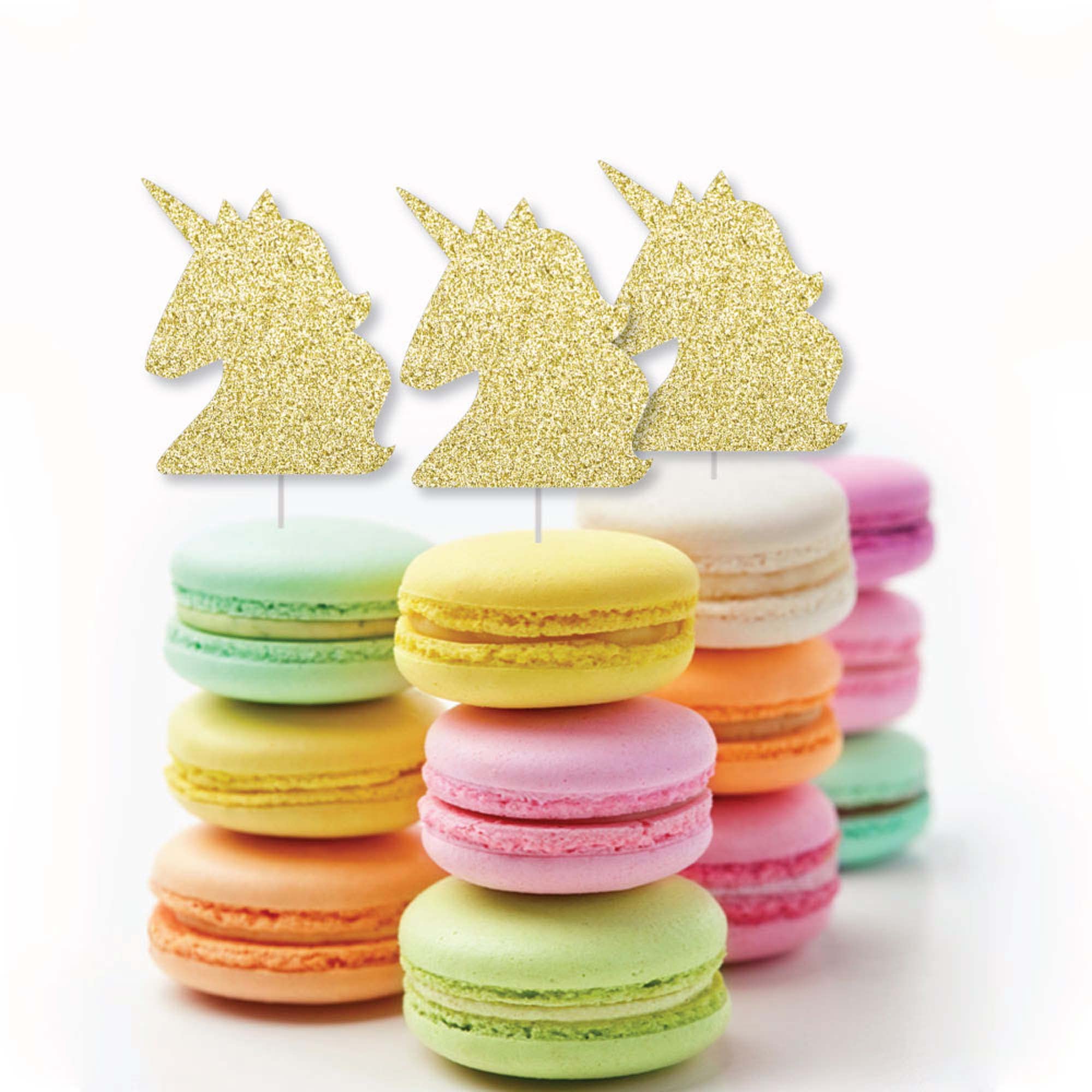 Big Dot of Happiness Gold Glitter Unicorn Cut-Outs - 24pcs No-Mess Real Gold Confetti for Magical Baby Showers & Birthday Parties - Perfect for Unicorn-Themed Decorations, Cake Toppers, and Photo Backdrops